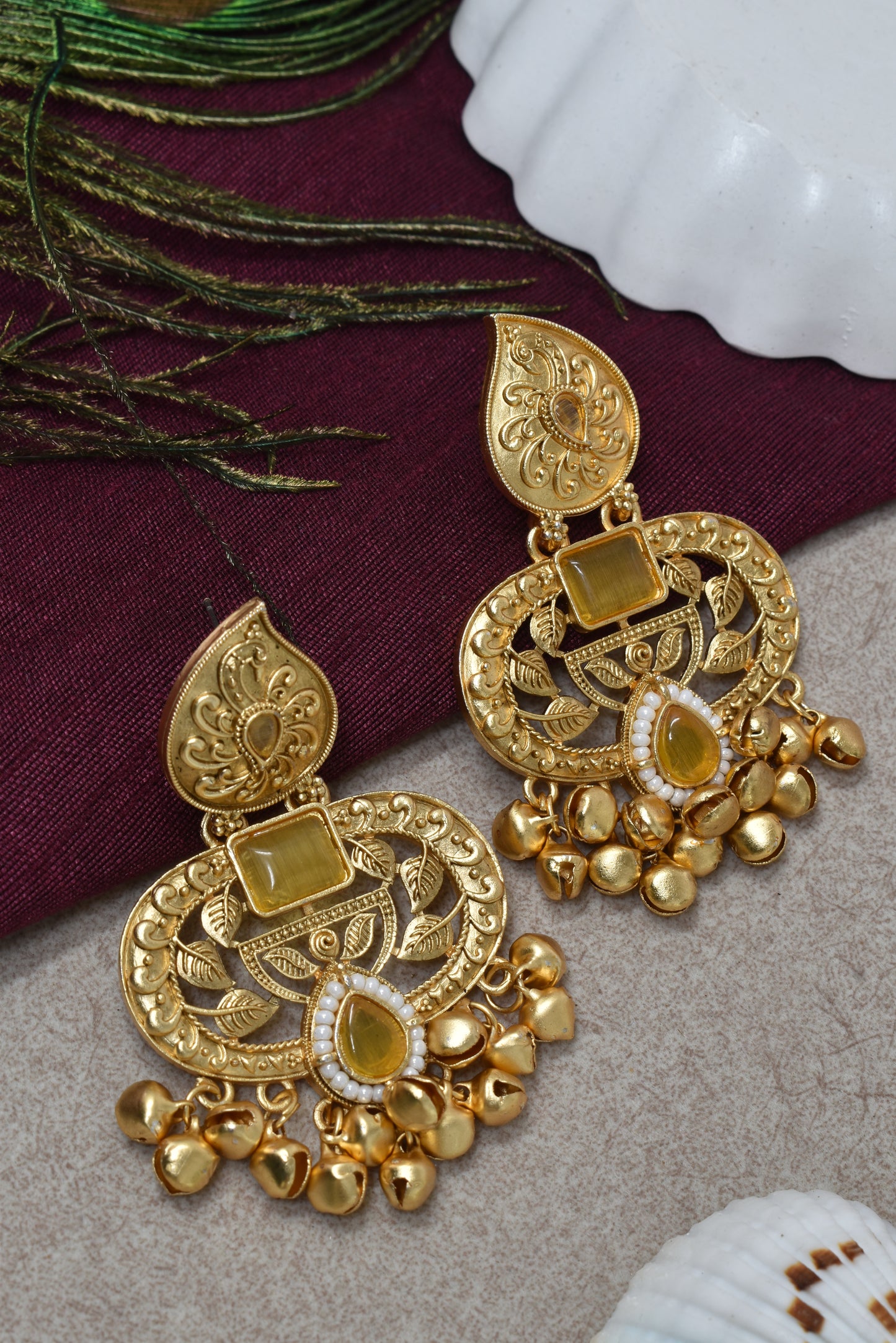 Gold Plated Designer Stylish Heavy Earrring for Women and Girls