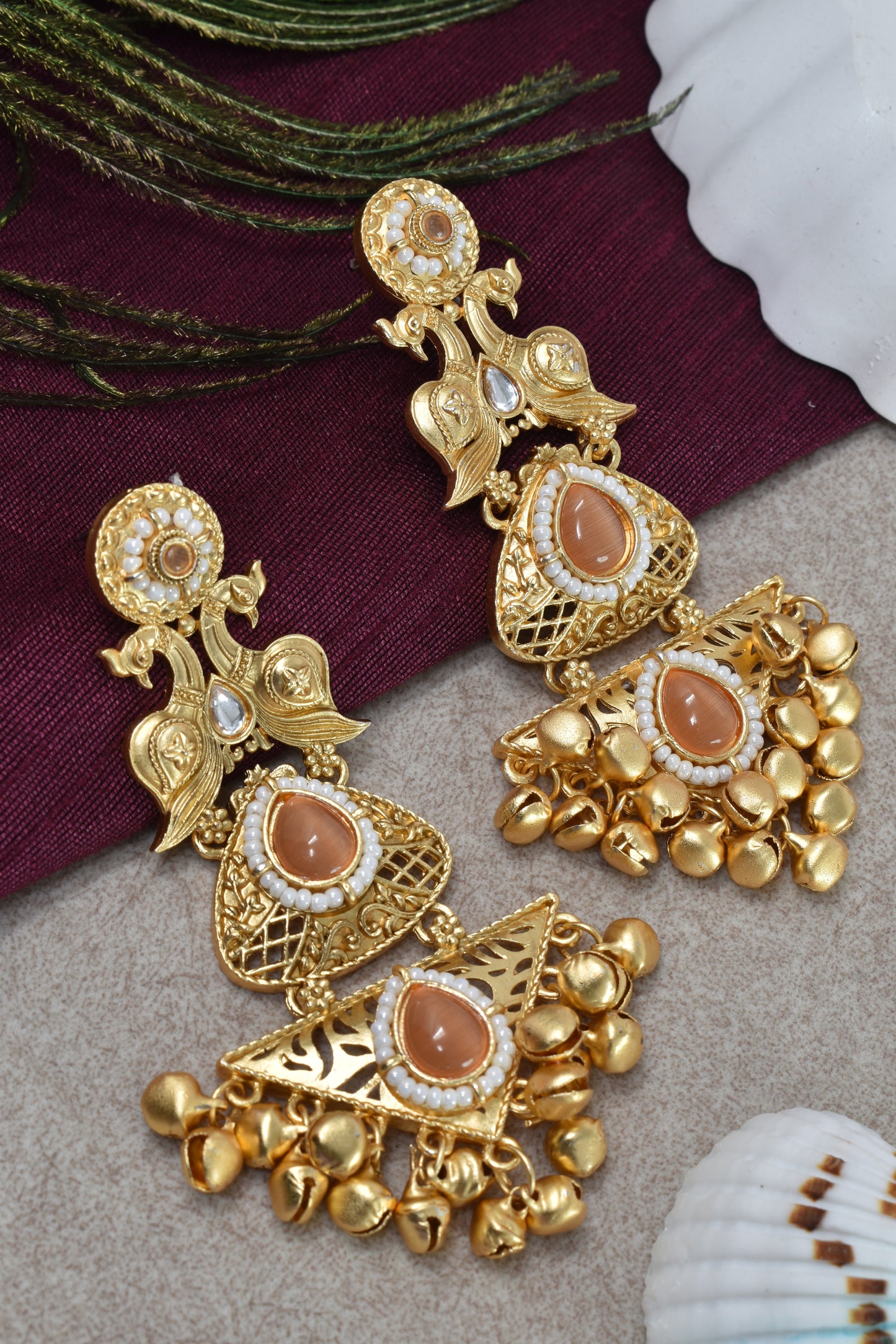 Gold Plated Designer Stylish Heavy Earrring for Women and Girls