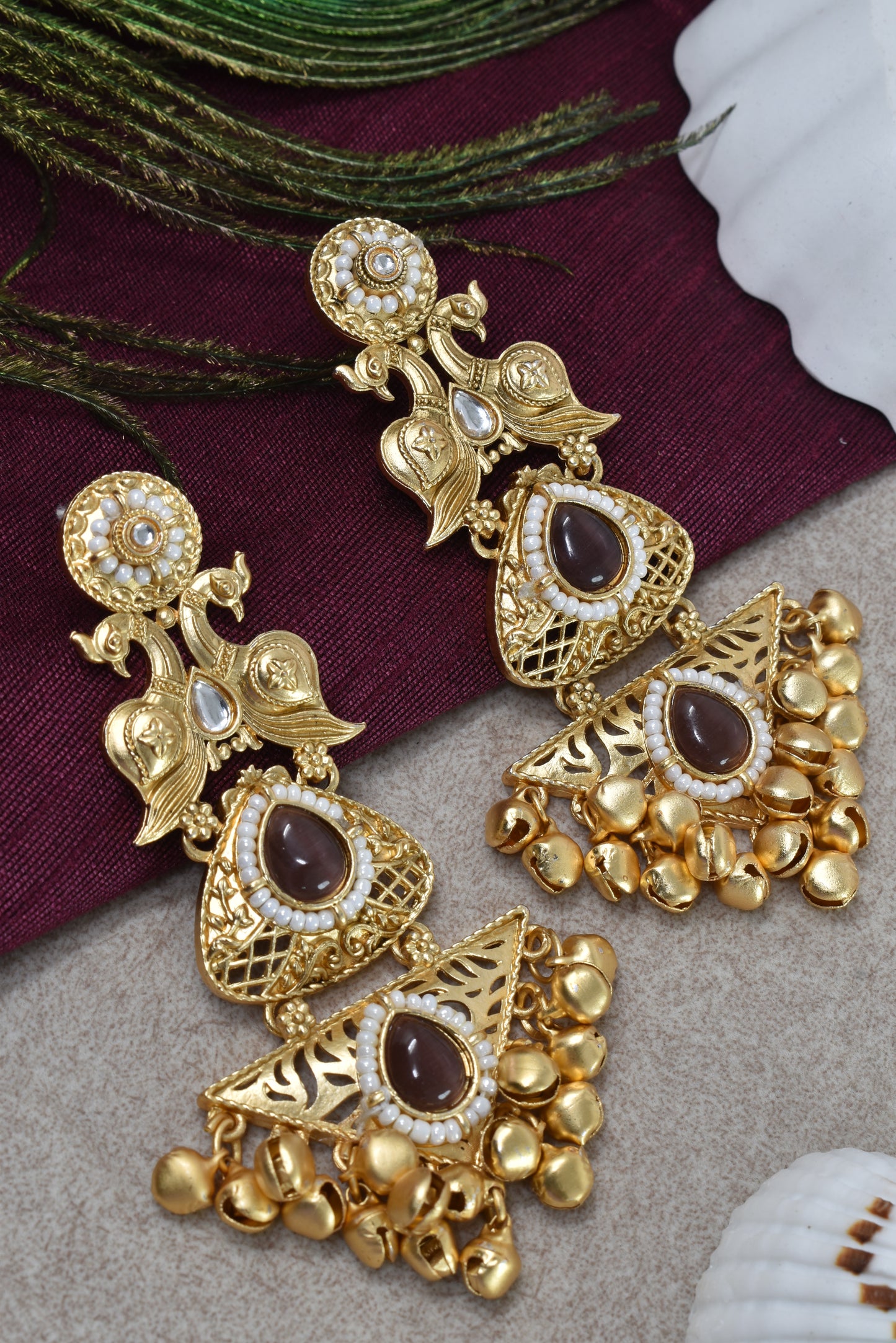 Gold Plated Designer Stylish Heavy Earrring for Women and Girls