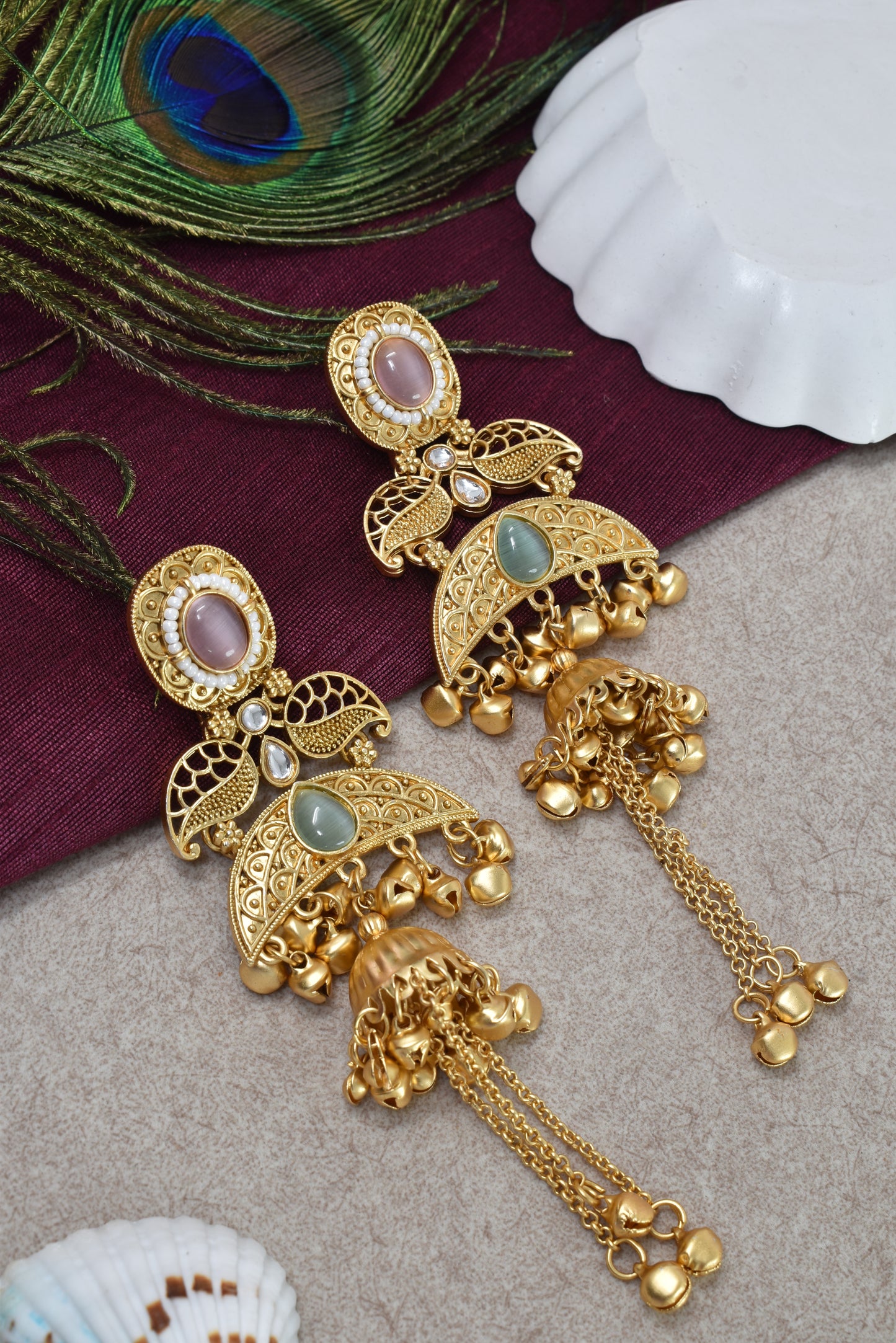 Gold Plated Designer Stylish Heavy Earrring for Women and Girls