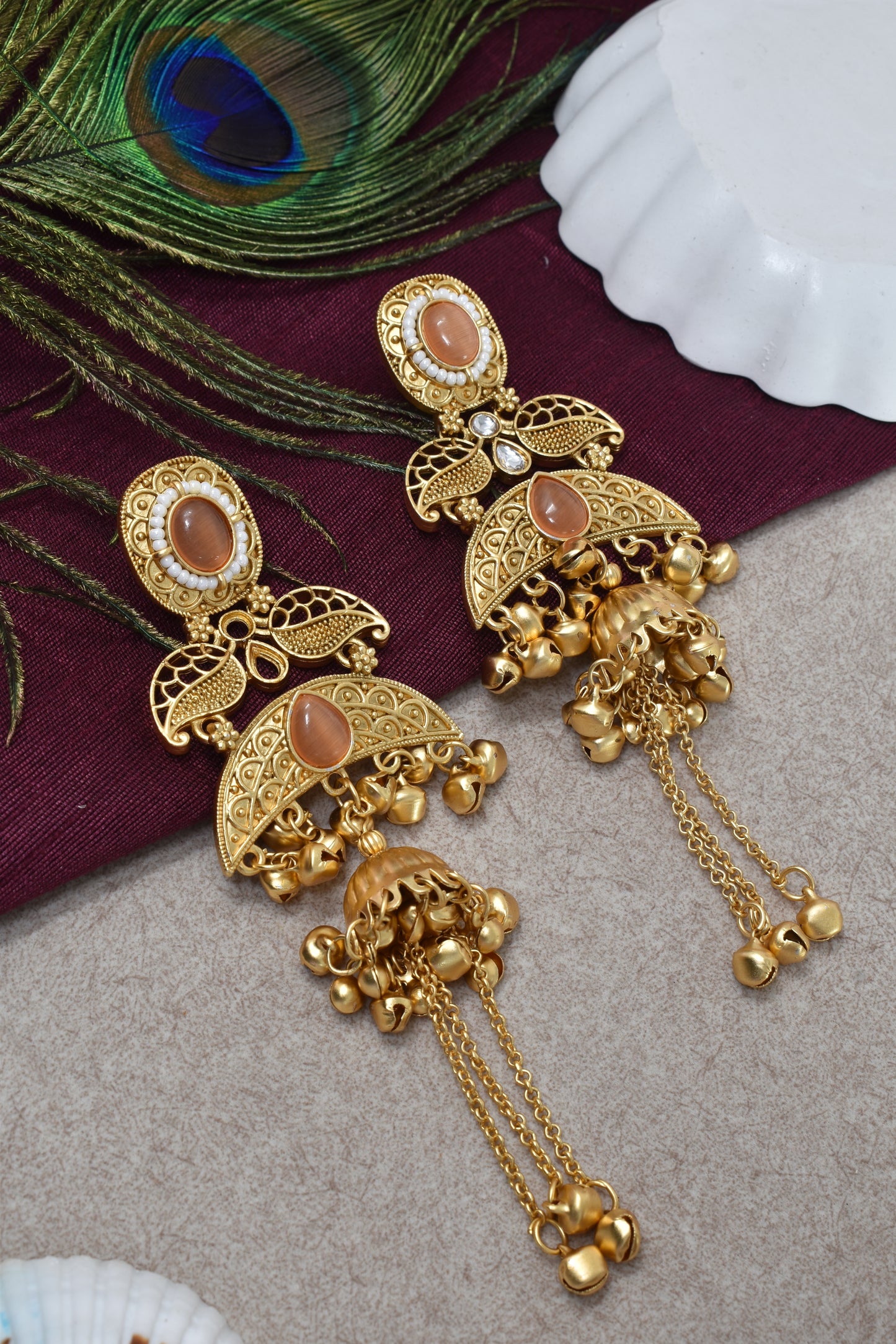 Gold Plated Designer Stylish Heavy Earrring for Women and Girls