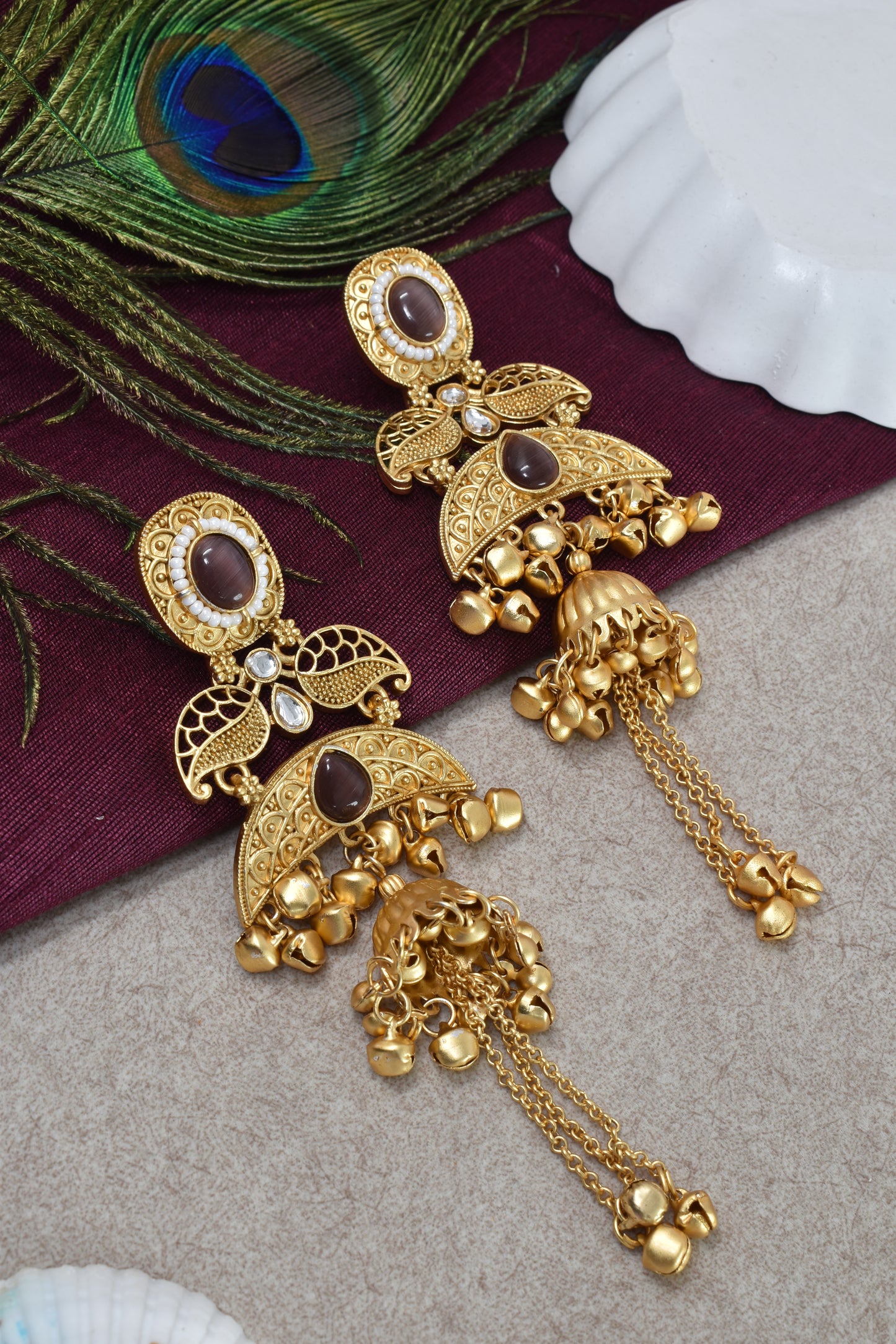 Gold Plated Designer Stylish Heavy Earrring for Women and Girls