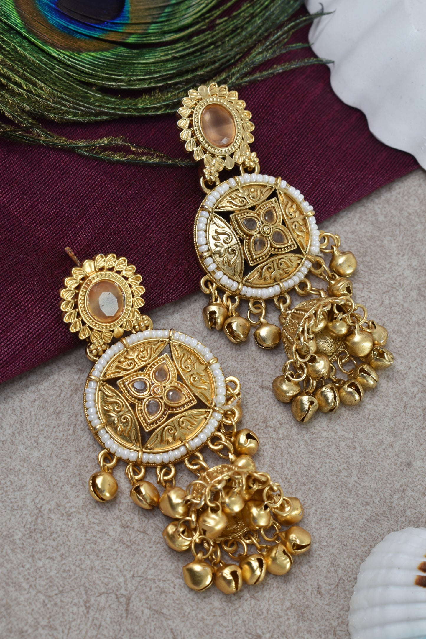 Gold Plated Designer Stylish Heavy Earrring for Women and Girls