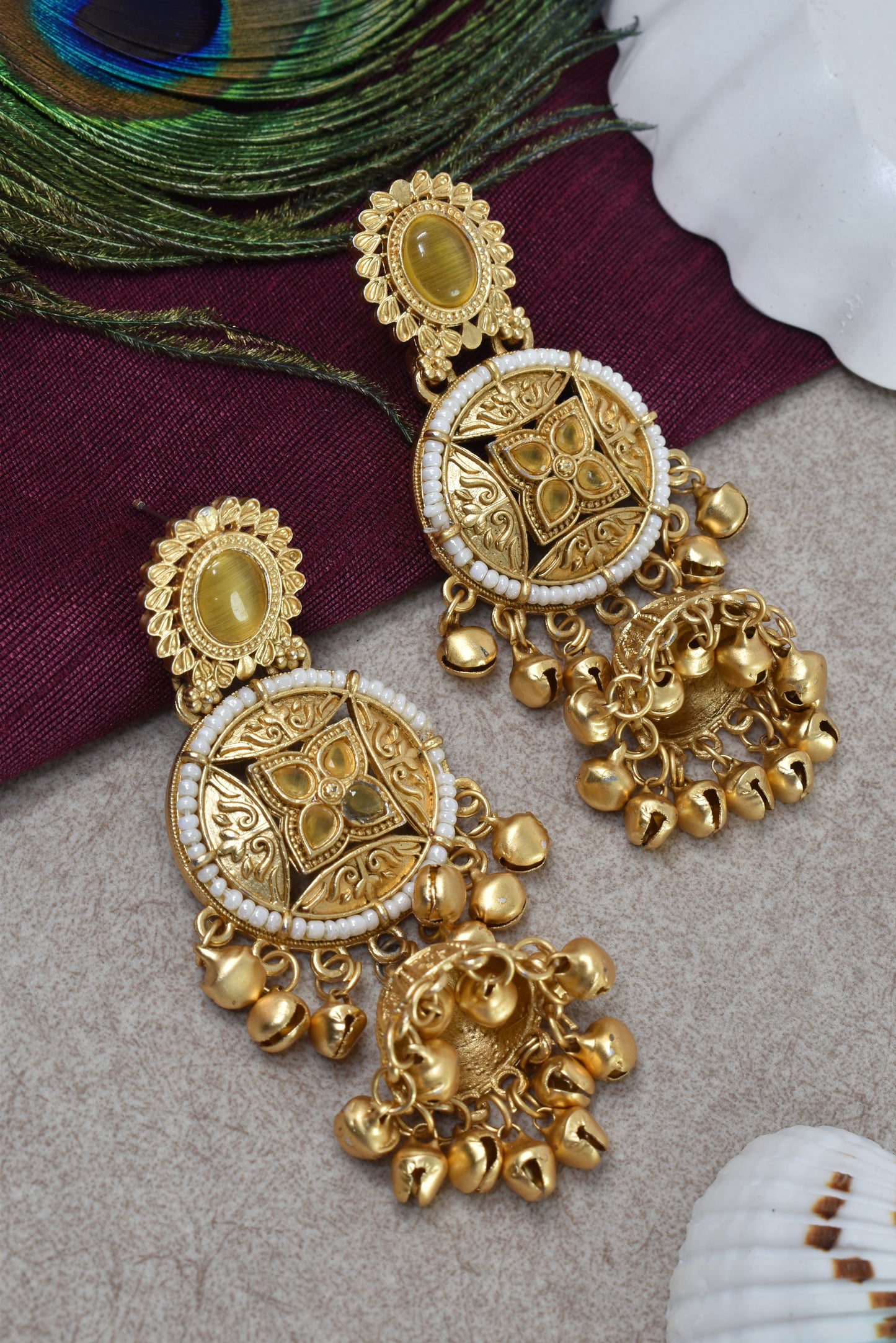 Gold Plated Designer Stylish Heavy Earrring for Women and Girls