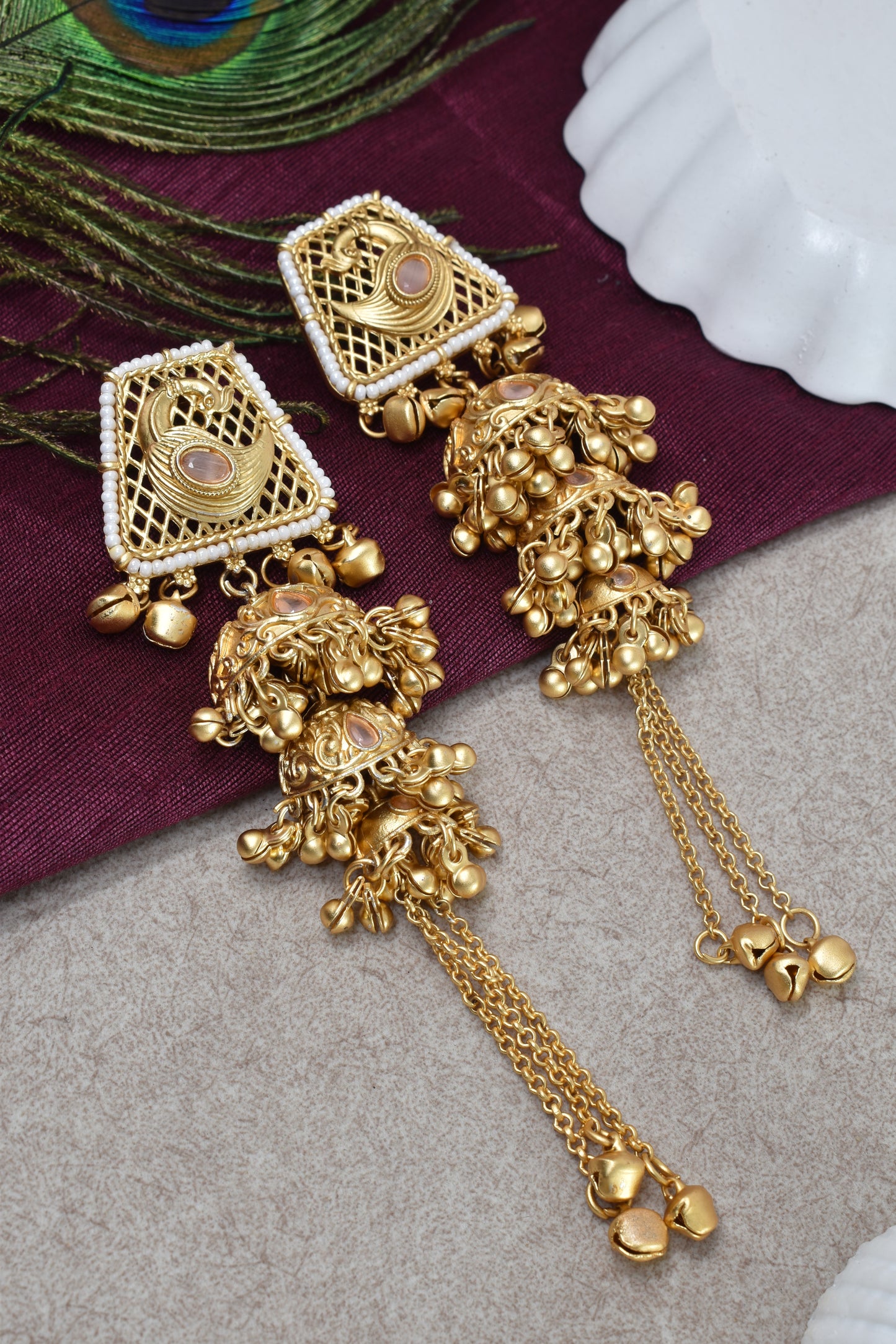 Gold Plated Designer Stylish Heavy Earrring for Women and Girls