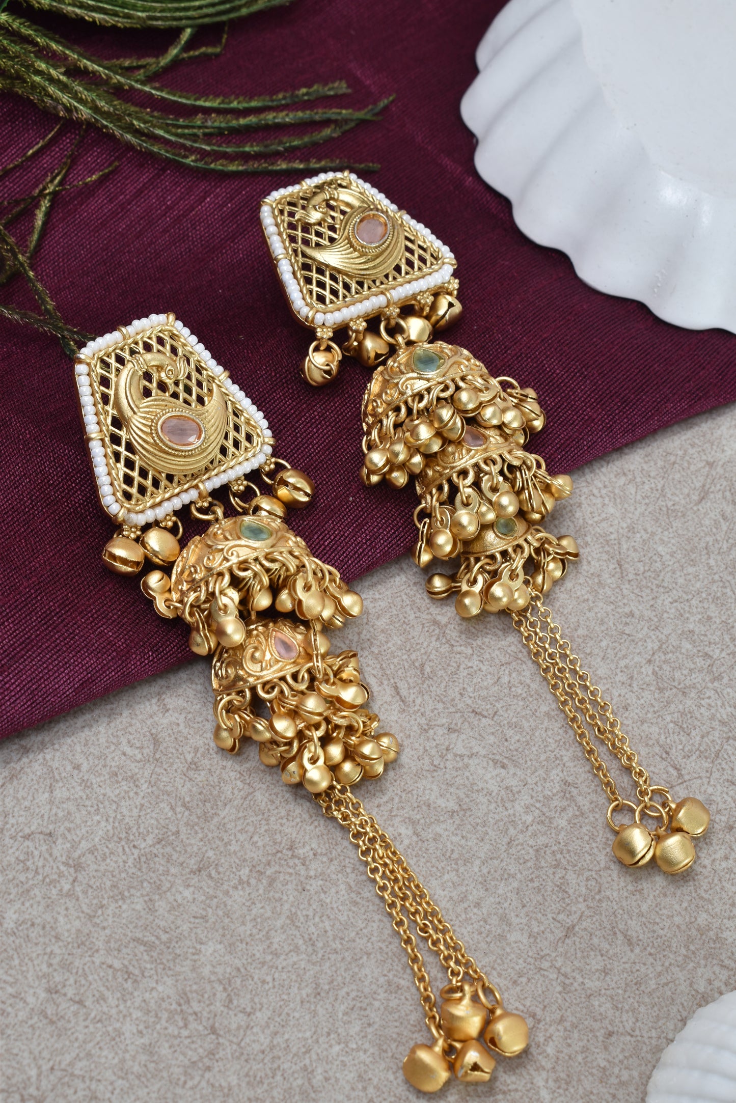 Gold Plated Designer Stylish Heavy Earrring for Women and Girls
