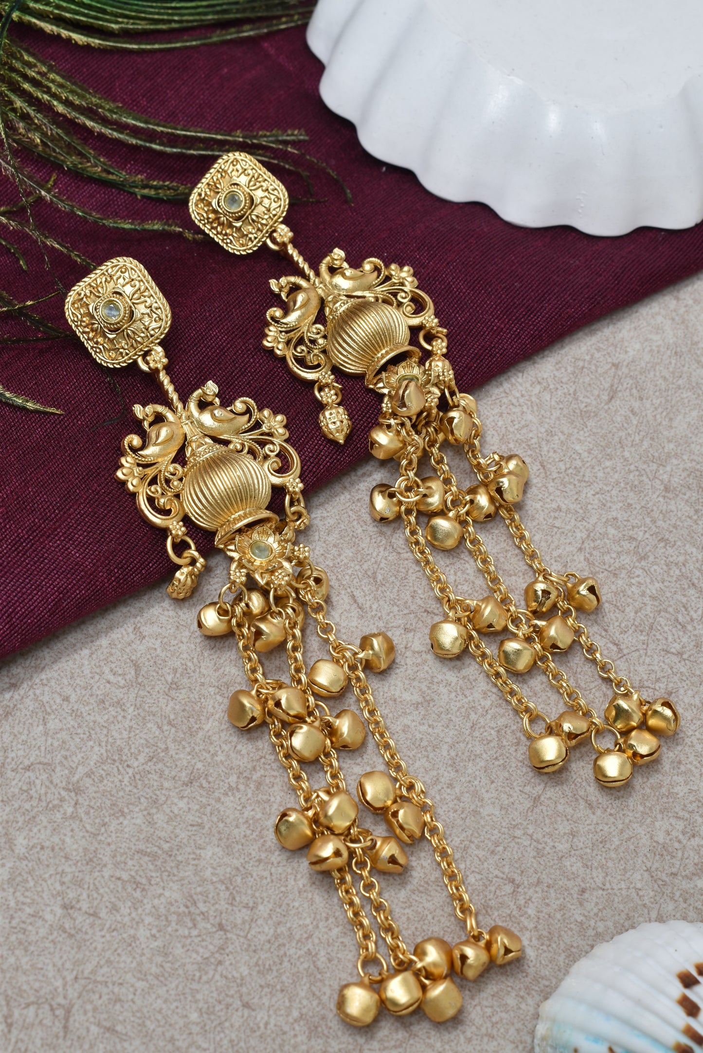 Gold Plated Designer Stylish Heavy Earrring for Women and Girls