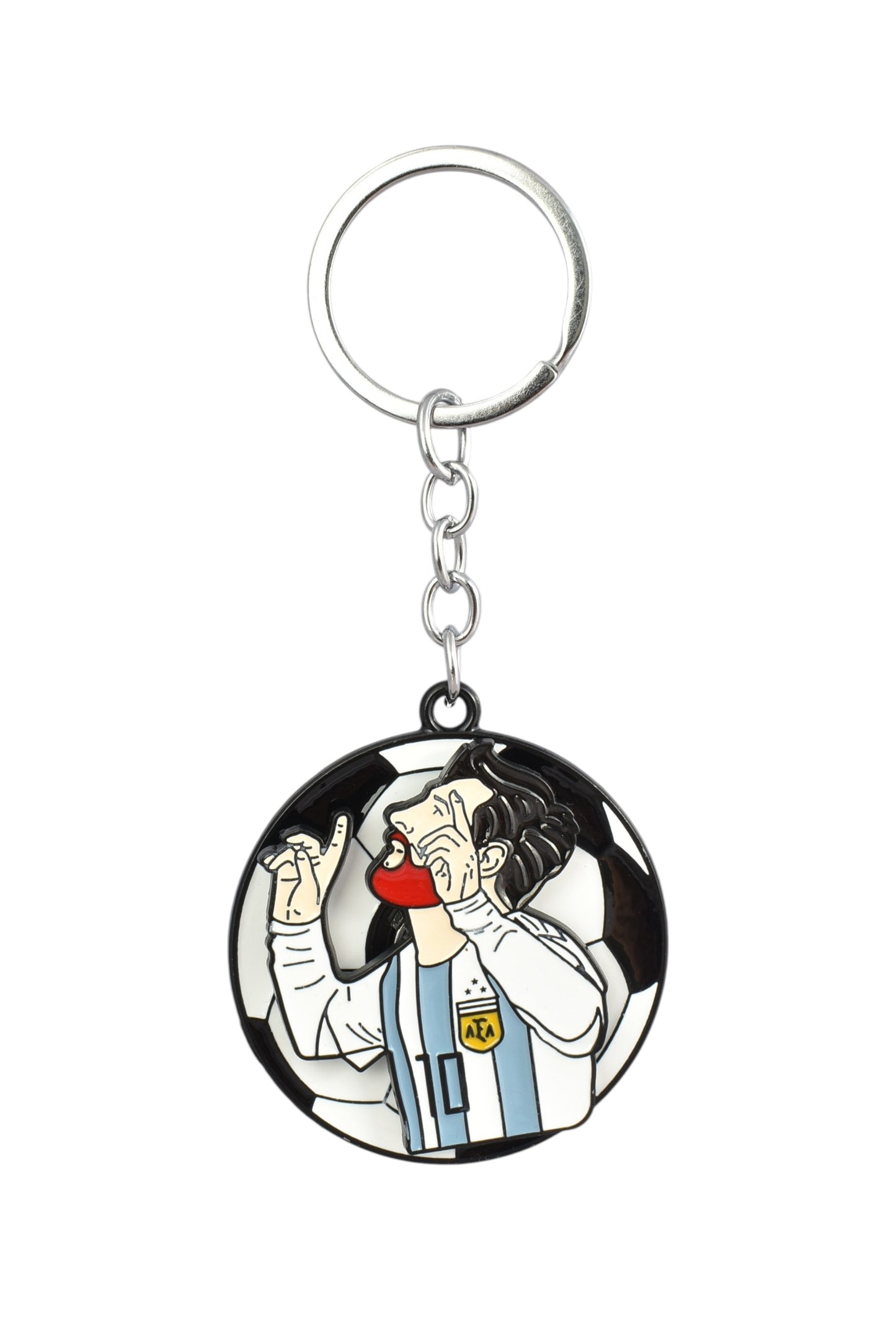 Messi Spinning Metal Keychain - Blue