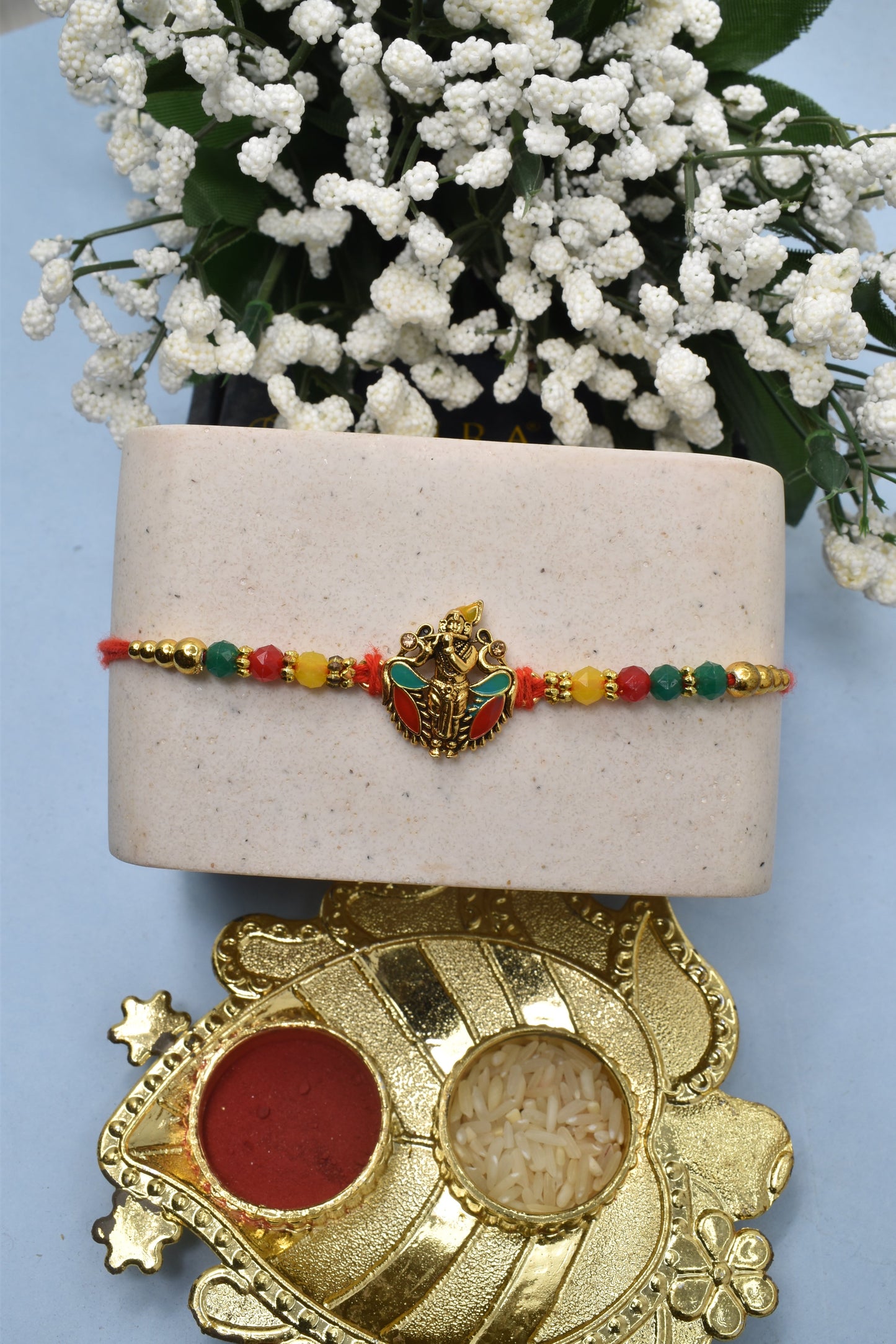 Rakhis, Kids Rakhi, Shree Krishna With Bansuri Rakhis Set of 5 Rakhi with Pack of Roli Chawal n Card |rakhi for brother|Bhaiya Rakhi | Kids rakhi |Rakhi for kids|Rakhi for Bhaiya