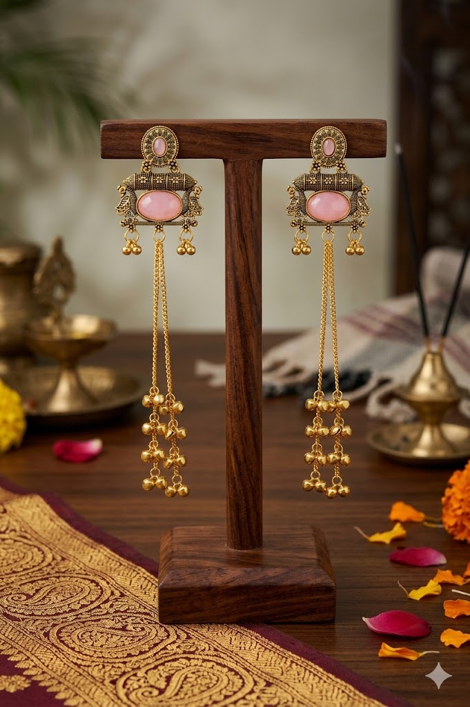 Women Ethnic Oxidised Traditional Statement Earrings for Women