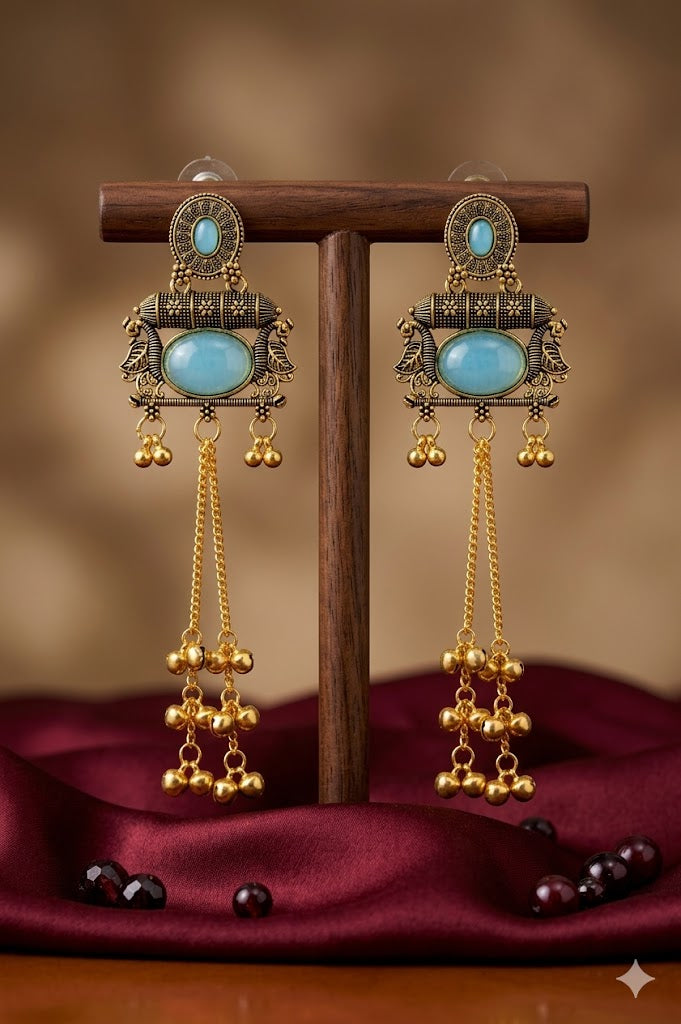 Women Ethnic Oxidised Traditional Statement Earrings for Women