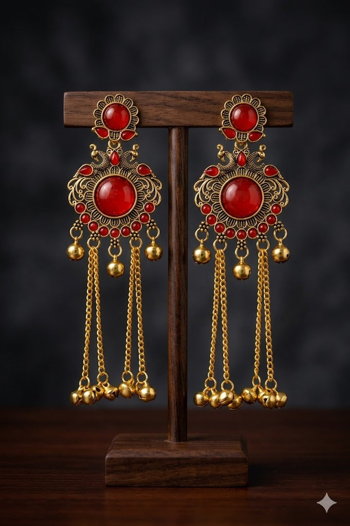 Women Ethnic Oxidised Traditional Statement Earrings for Women