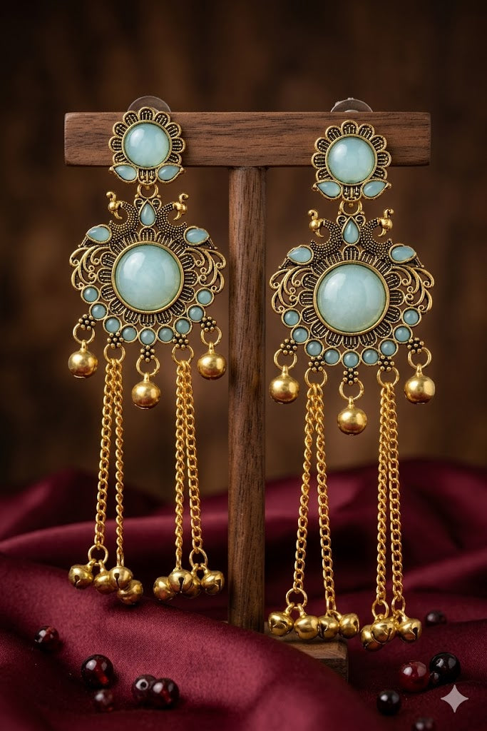 Women Ethnic Oxidised Traditional Statement Earrings for Women