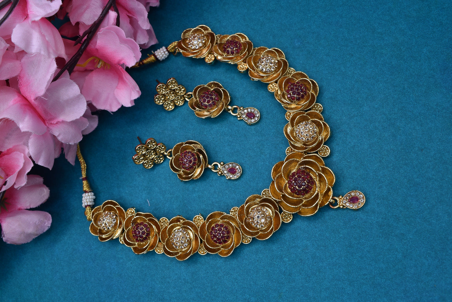 Wedding wear bridal jewelery Partywear necklace jewelry set for women