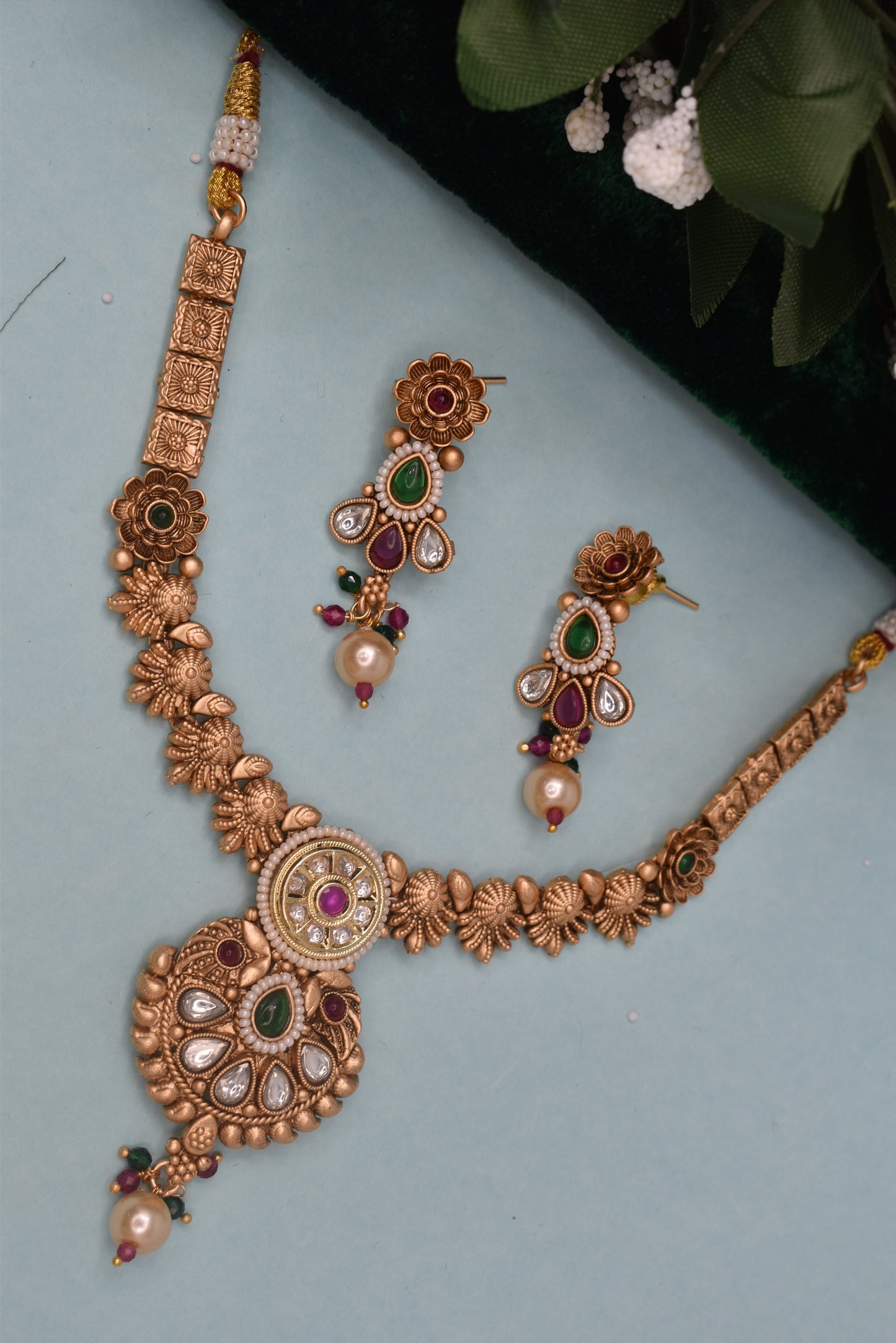 Wedding wear bridal jewelery Partywear necklace jewelry set for women