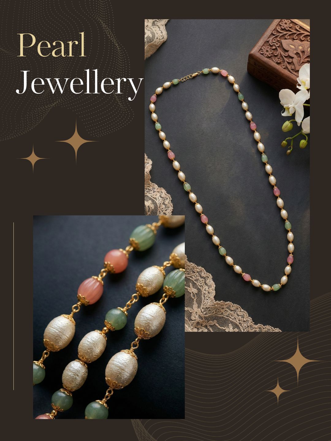 Meira Jewellery Pearl Beaded Necklace for Women, Pastel Pink Green Beads 24 inch Long Chain Necklace, Pearl Mala Necklace for Ethnic & Western Stylish Jewellery for Festive, Party, Wedding & Daily-02