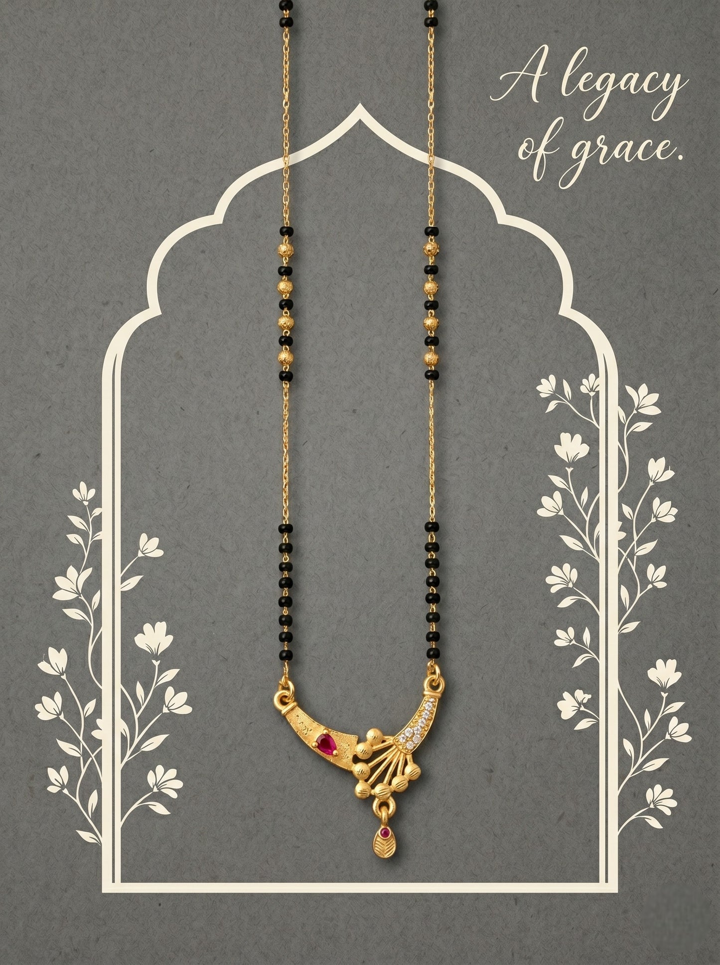 Gold-Toned Stone Studded Mangalsutra with Matching Earrings Combo Set