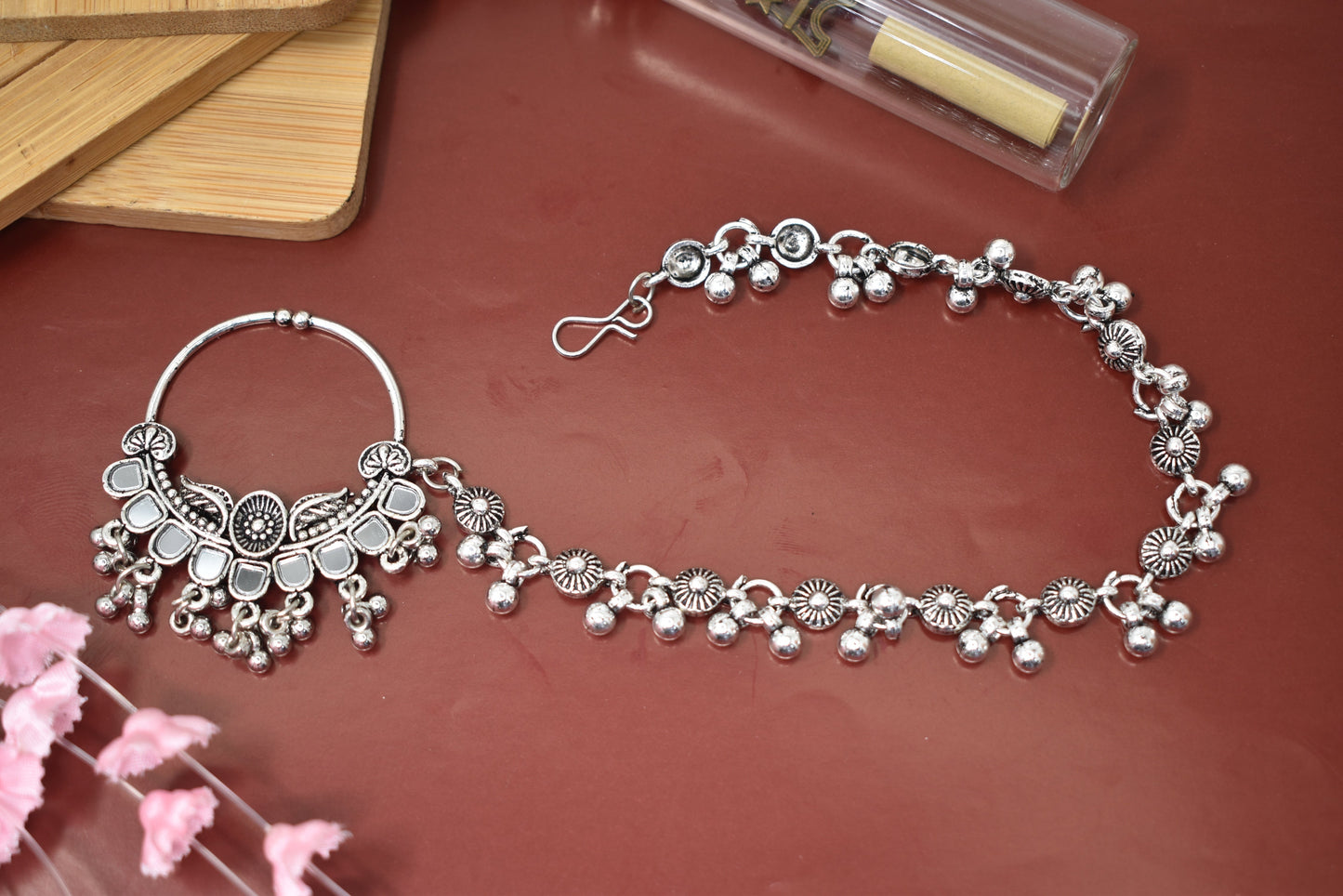 Nosepin,nosering,silver jewellery,nathuni,nosering for women,nosepin for wedding,antique nosepin,nose stud,navratri jewellery,garba jewellery