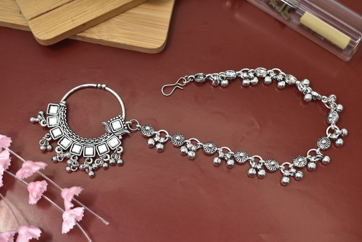 Nosepin,nosering,silver jewellery,nathuni,nosering for women,nosepin for wedding,antique nosepin,nose stud,navratri jewellery,garba jewellery