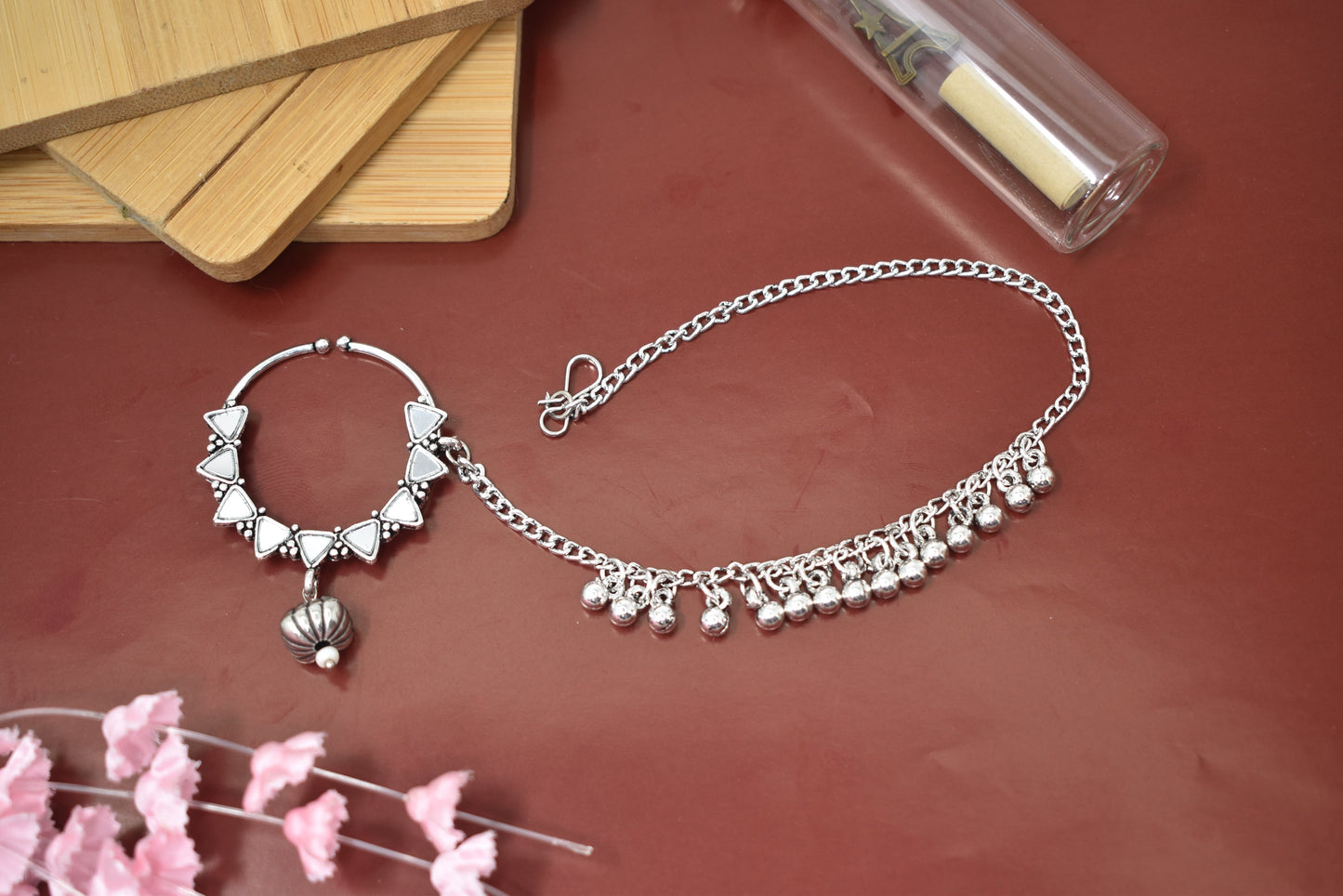 Nosepin,nosering,silver jewellery,nathuni,nosering for women,nosepin for wedding,antique nosepin,nose stud,navratri jewellery,garba jewellery