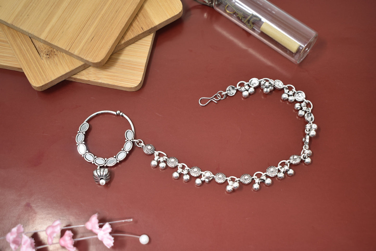 Nosepin,nosering,silver jewellery,nathuni,nosering for women,nosepin for wedding,antique nosepin,nose stud,navratri jewellery,garba jewellery