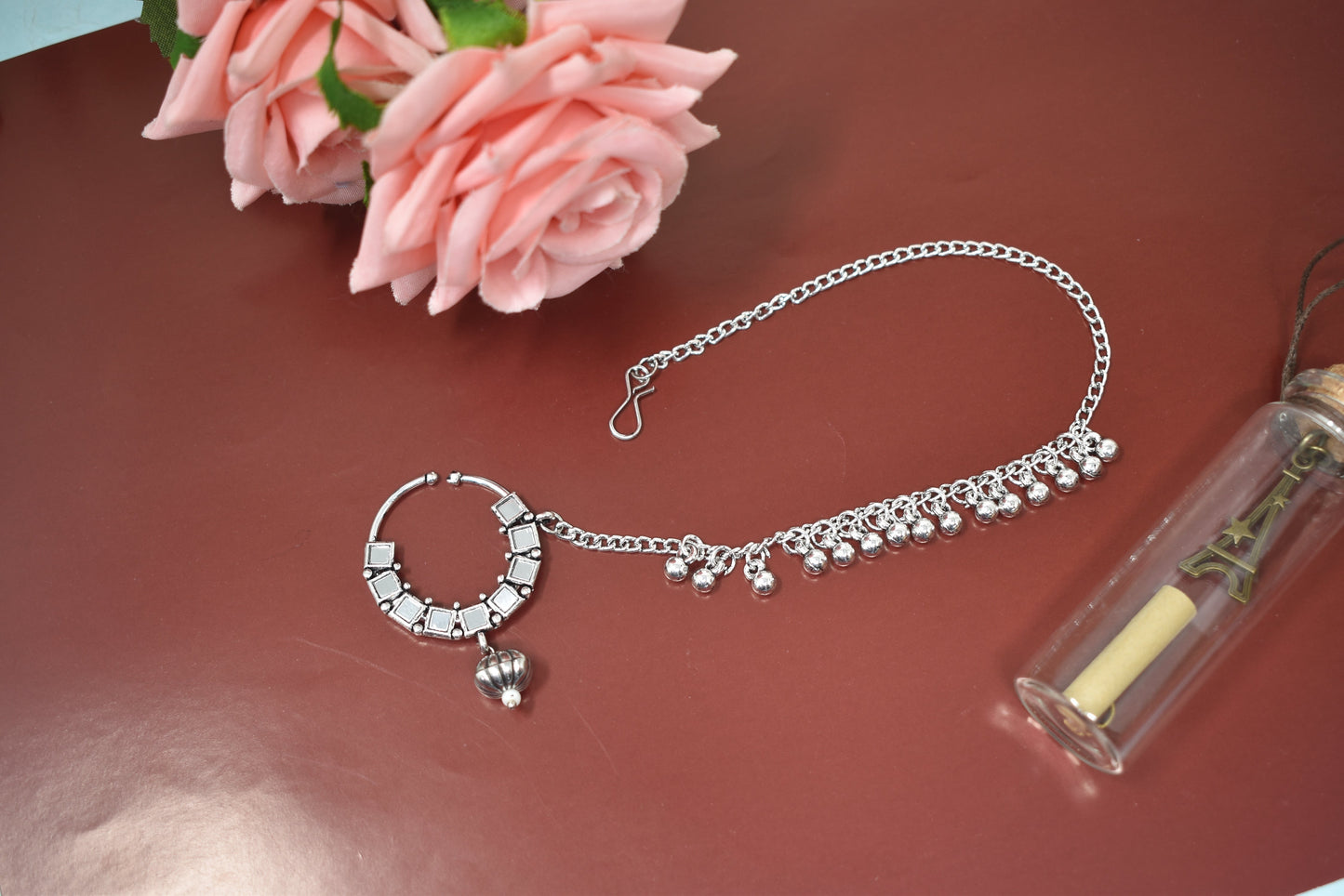 Nosepin,nosering,silver jewellery,nathuni,nosering for women,nosepin for wedding,antique nosepin,nose stud,navratri jewellery,garba jewellery