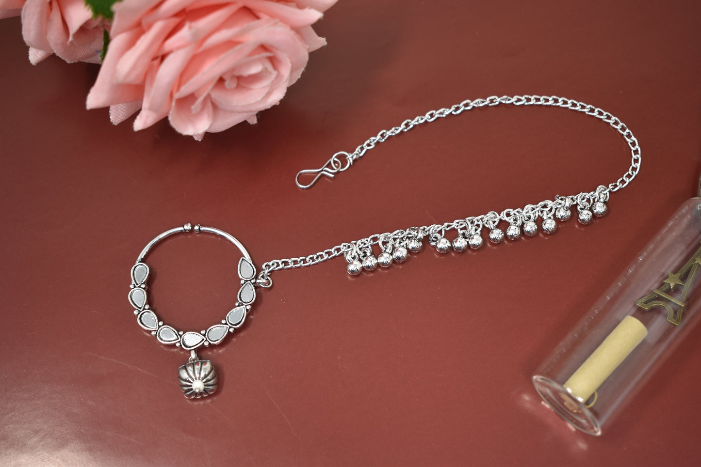 Nosepin,nosering,silver jewellery,nathuni,nosering for women,nosepin for wedding,antique nosepin,nose stud,navratri jewellery,garba jewellery