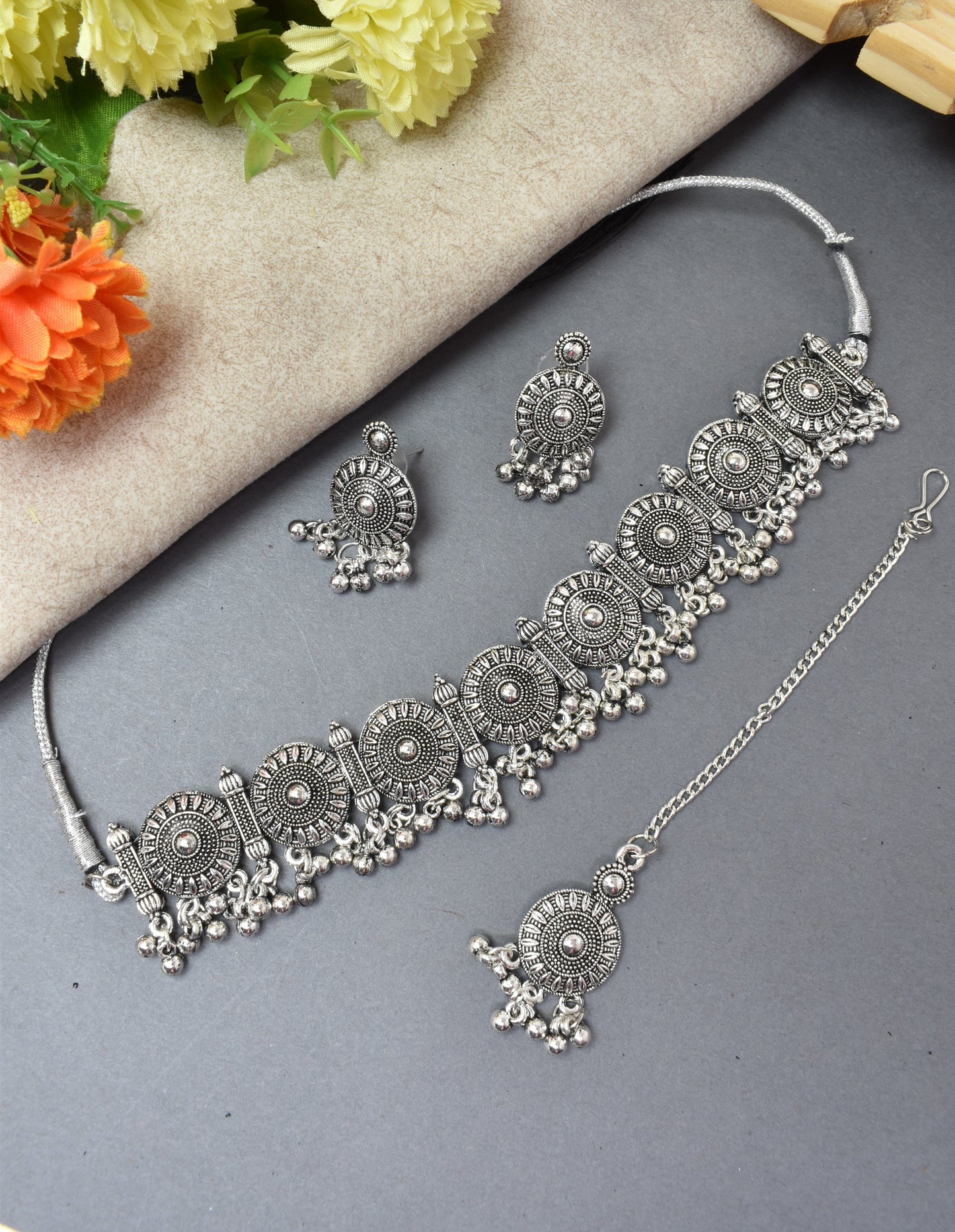 jewellery set for girls,Oxidised silver set,oxidised jwellery set,navratri jewellery set,garba jewellery set,Jewellery set,necklace gale ka,german silver necklace,Jewellery set for women,gale ka haar,neklace set,jewelery set for women,Antique designer set,gift ideas for wife