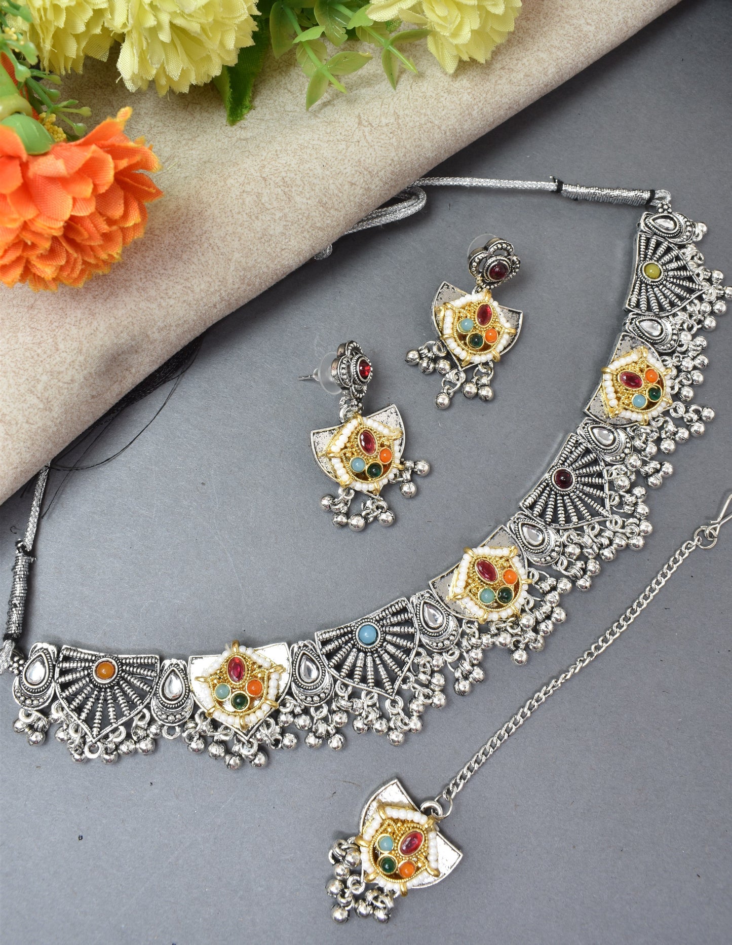 jewellery set for girls,Oxidised silver set,oxidised jwellery set,navratri jewellery set,garba jewellery set,Jewellery set,necklace gale ka,german silver necklace,Jewellery set for women,gale ka haar,neklace set,jewelery set for women,Antique designer set,gift ideas for wife