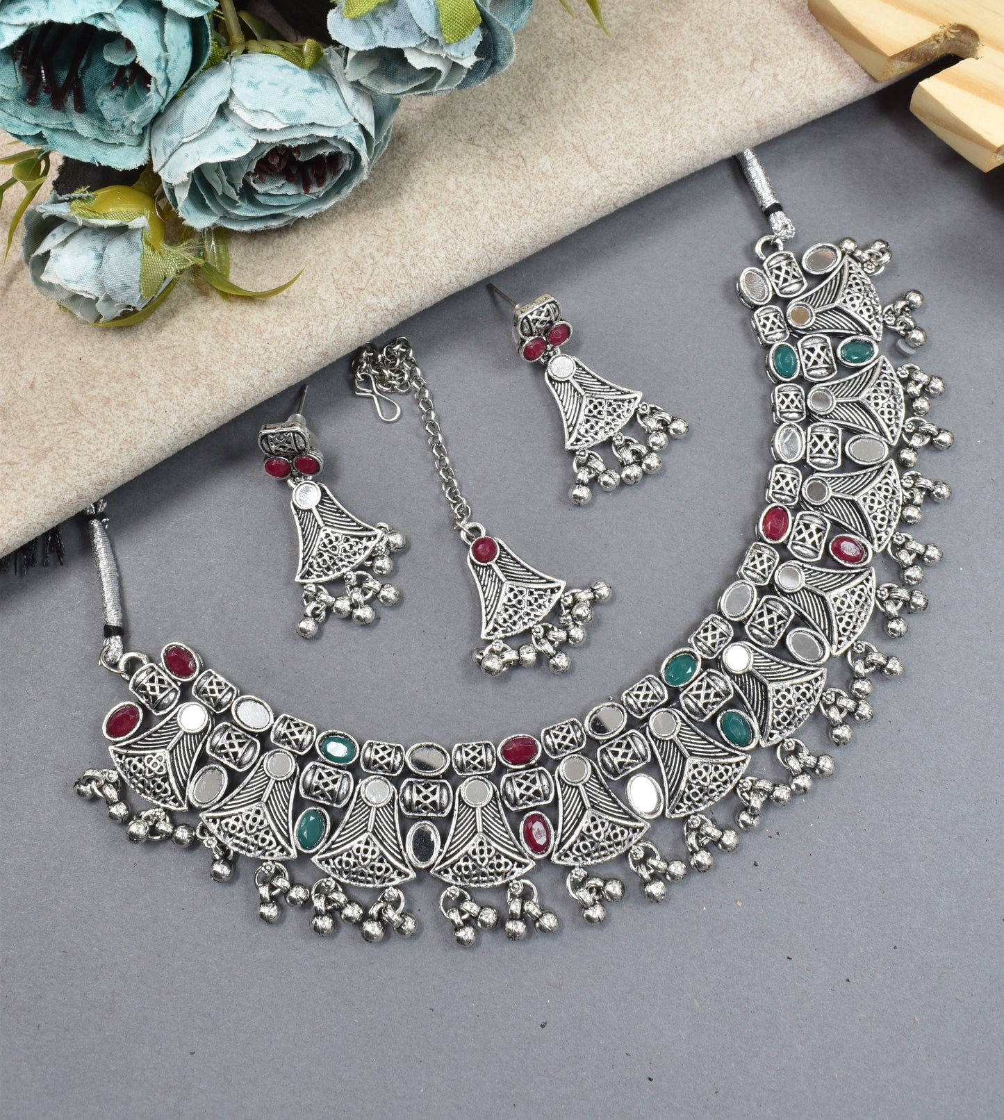 jewellery set for girls,Oxidised silver set,oxidised jwellery set,navratri jewellery set,garba jewellery set,Jewellery set,necklace gale ka,german silver necklace,Jewellery set for women,gale ka haar,neklace set,jewelery set for women,Antique designer set,gift ideas for wife