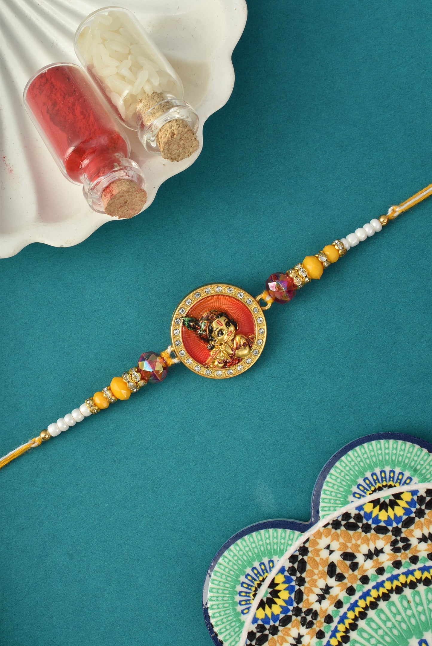 Designer AD Studded krishna Rakhi
