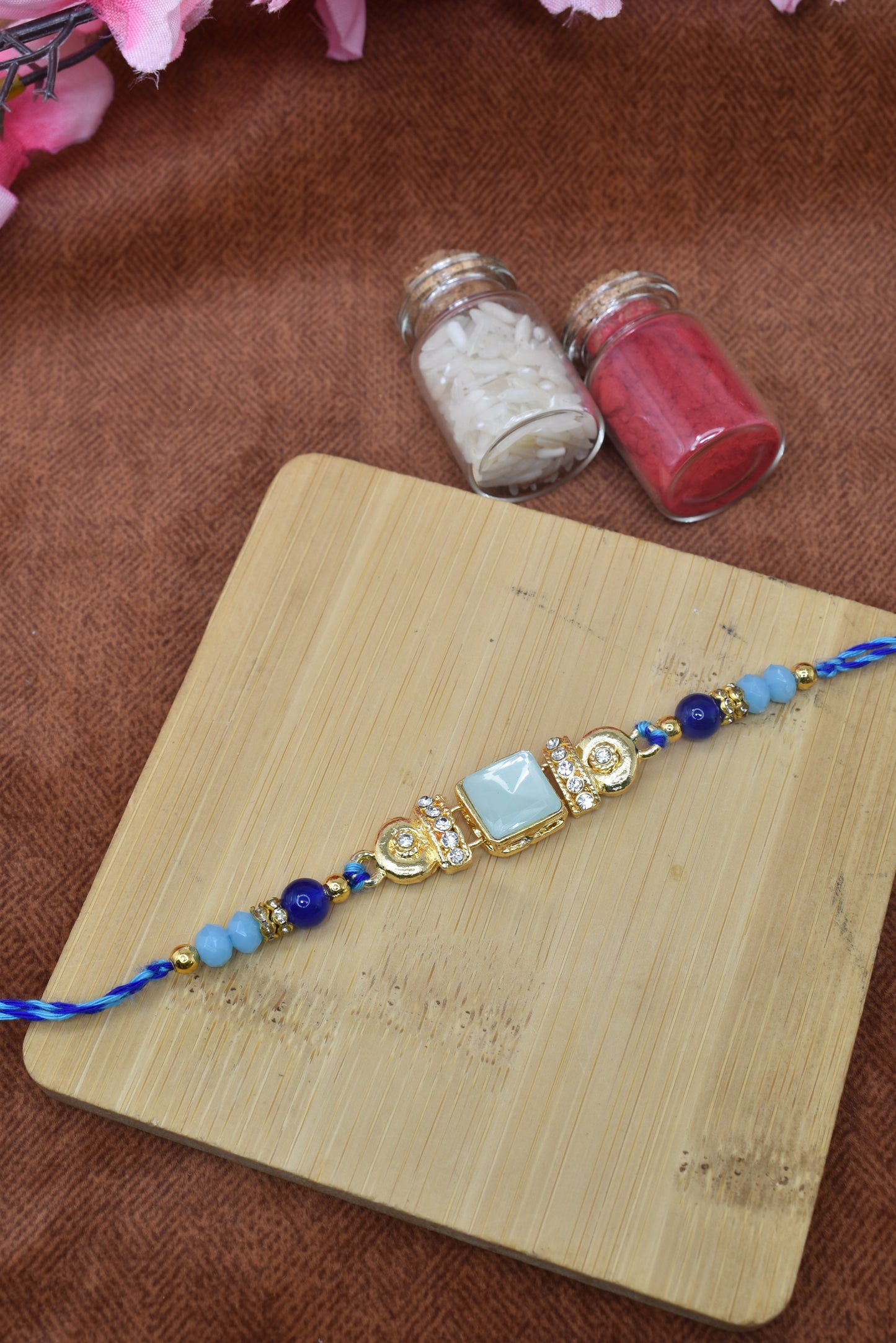 Gold Plated Stone Rakhi