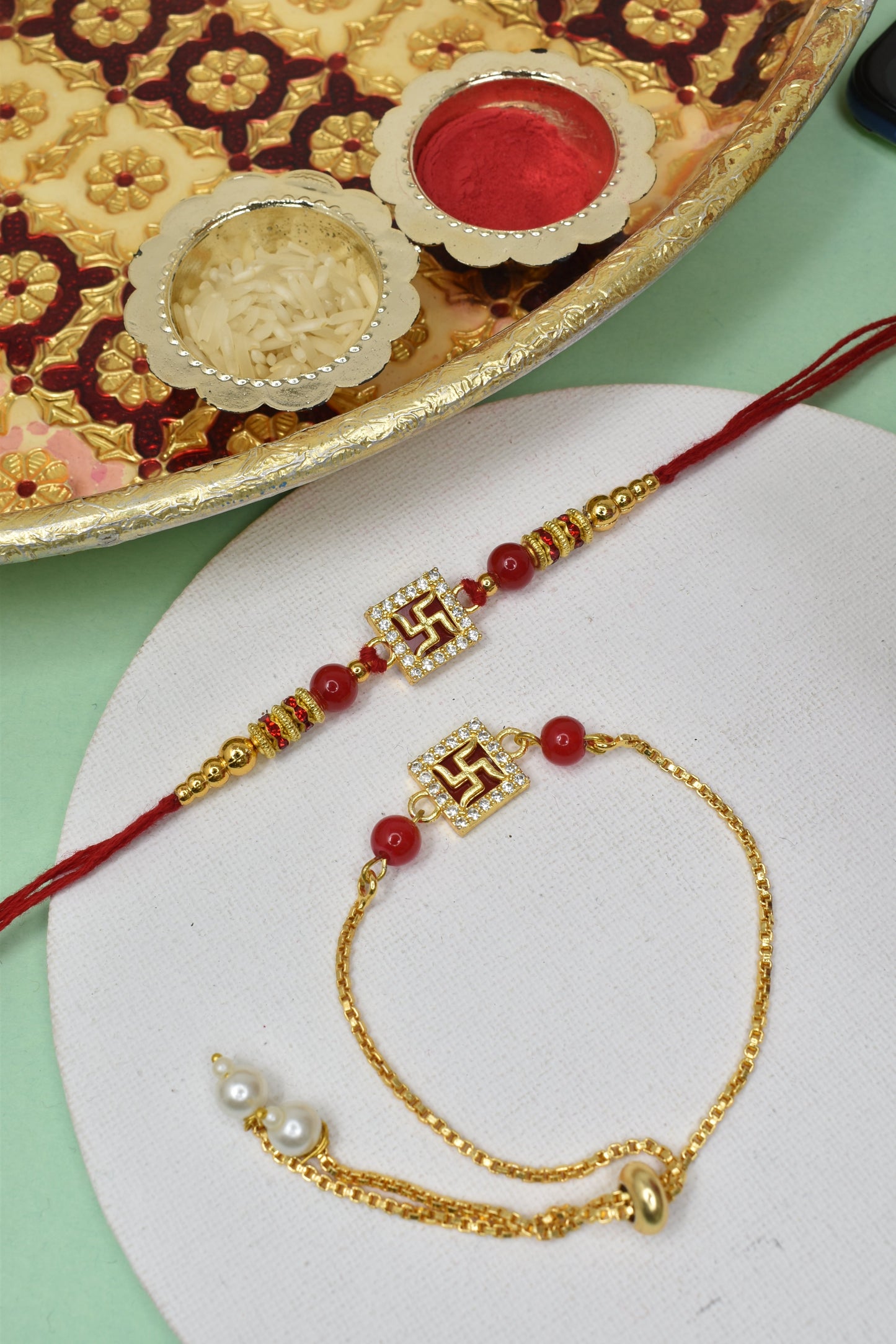 Couple Rakhi Set, Rakhi Set for Bhai Bhabhi