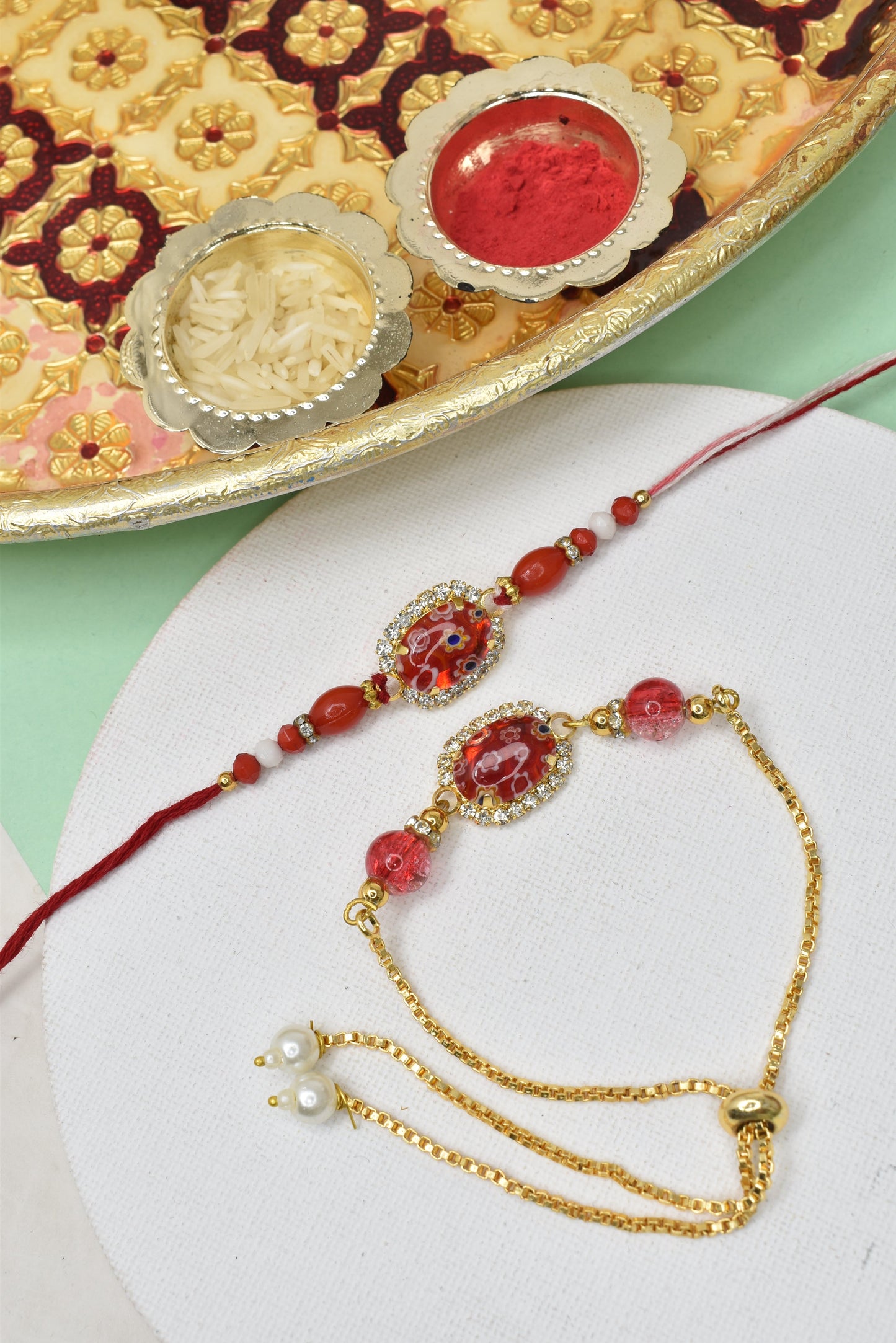 Couple Rakhi Set, Rakhi Set for Bhai Bhabhi