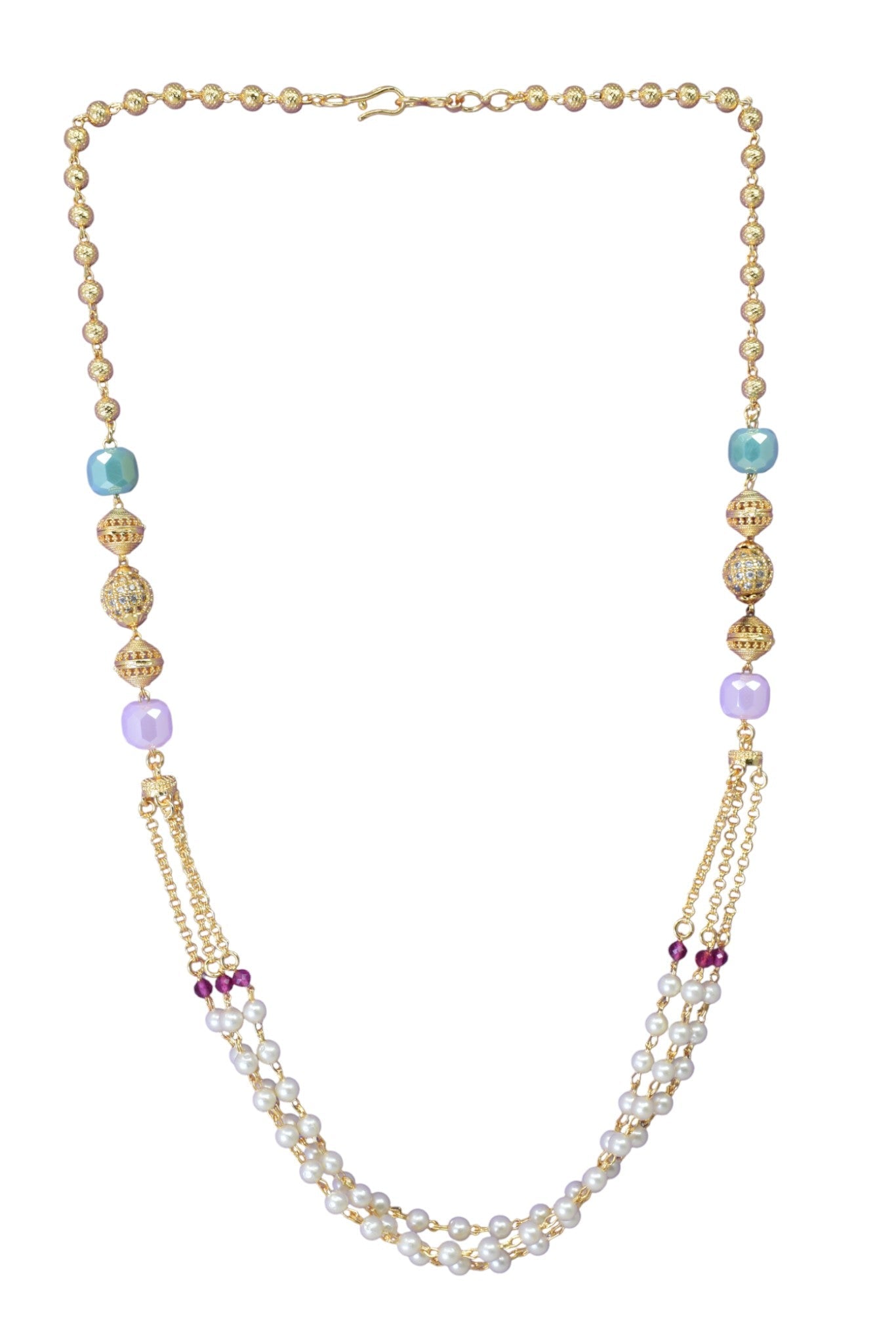 Statement Multilayer Dokiya Chain with Traditional Gemstones