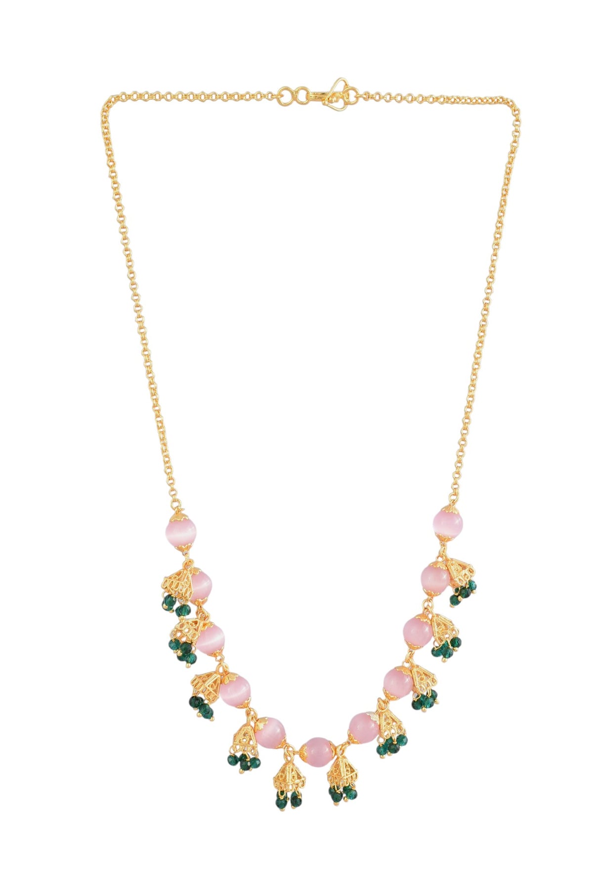 Traditional Statement Gold Plated Beaded Necklace for Women