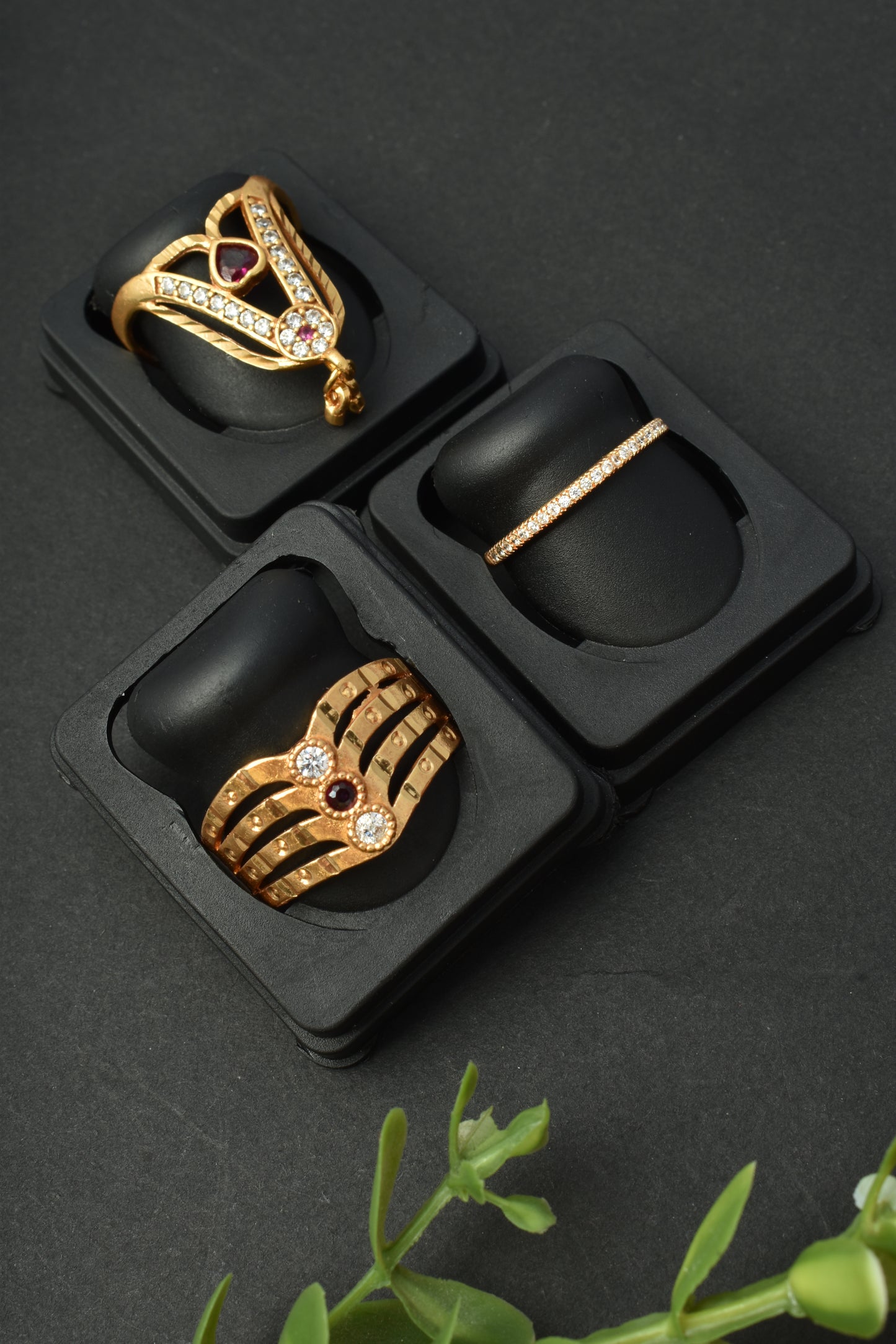 Women's Traditional Ethnic Combo of 3 Statement Ring