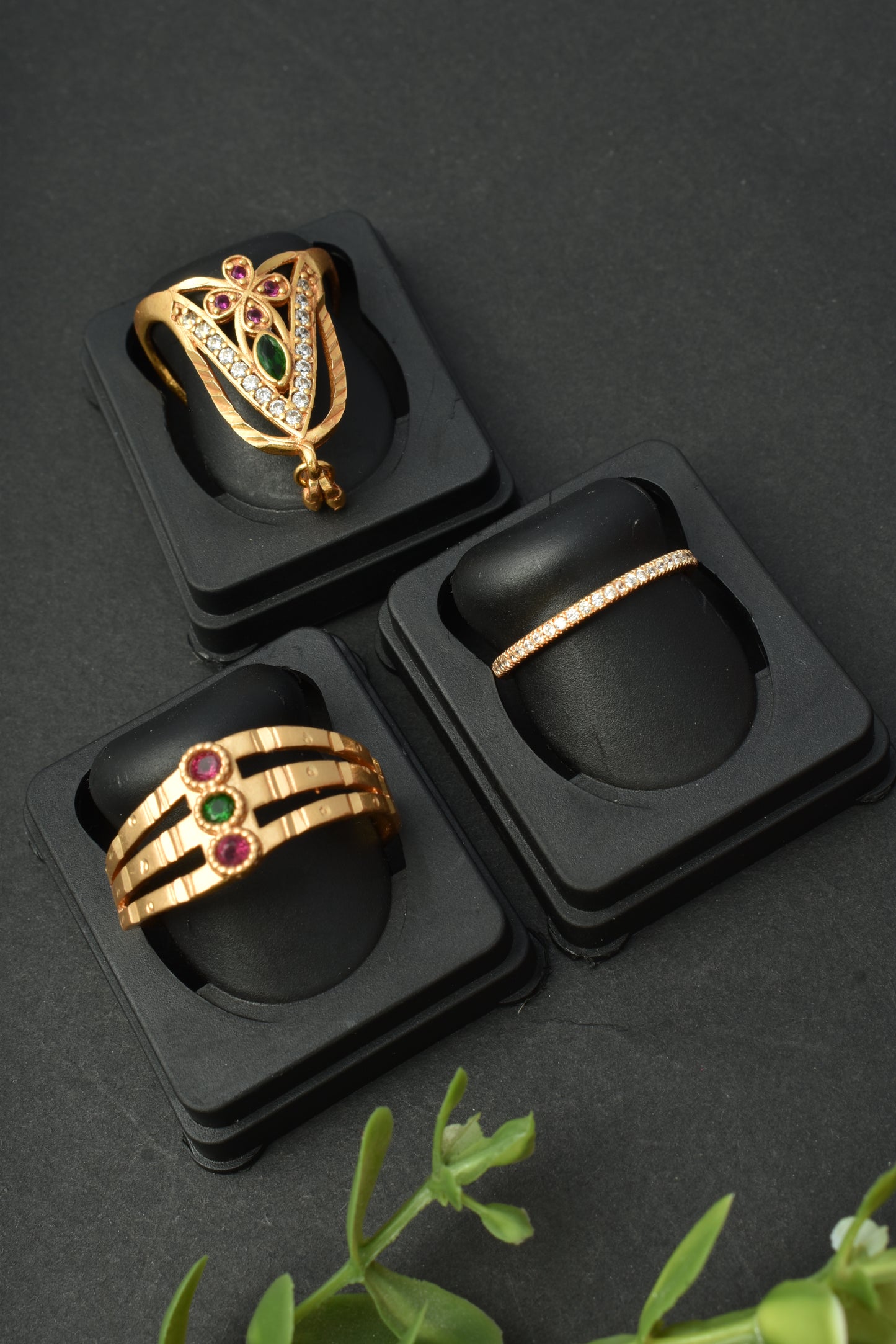 Women's Traditional Ethnic Combo of 3 Statement Ring