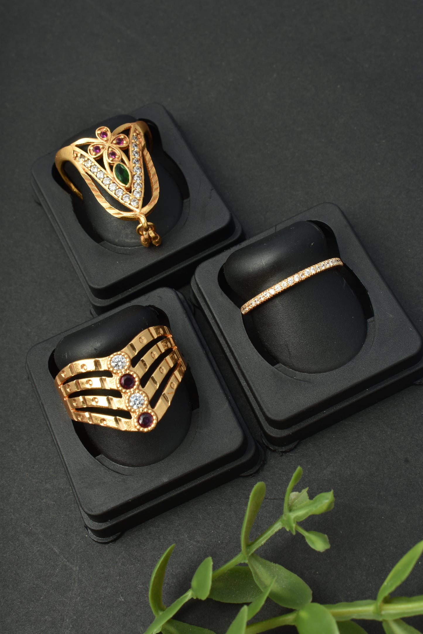 Women's Traditional Ethnic Combo of 3 Statement Ring