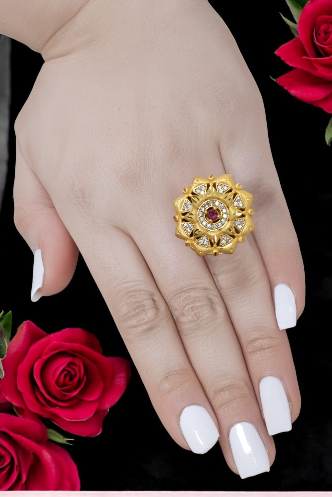 Adjustable statement ring