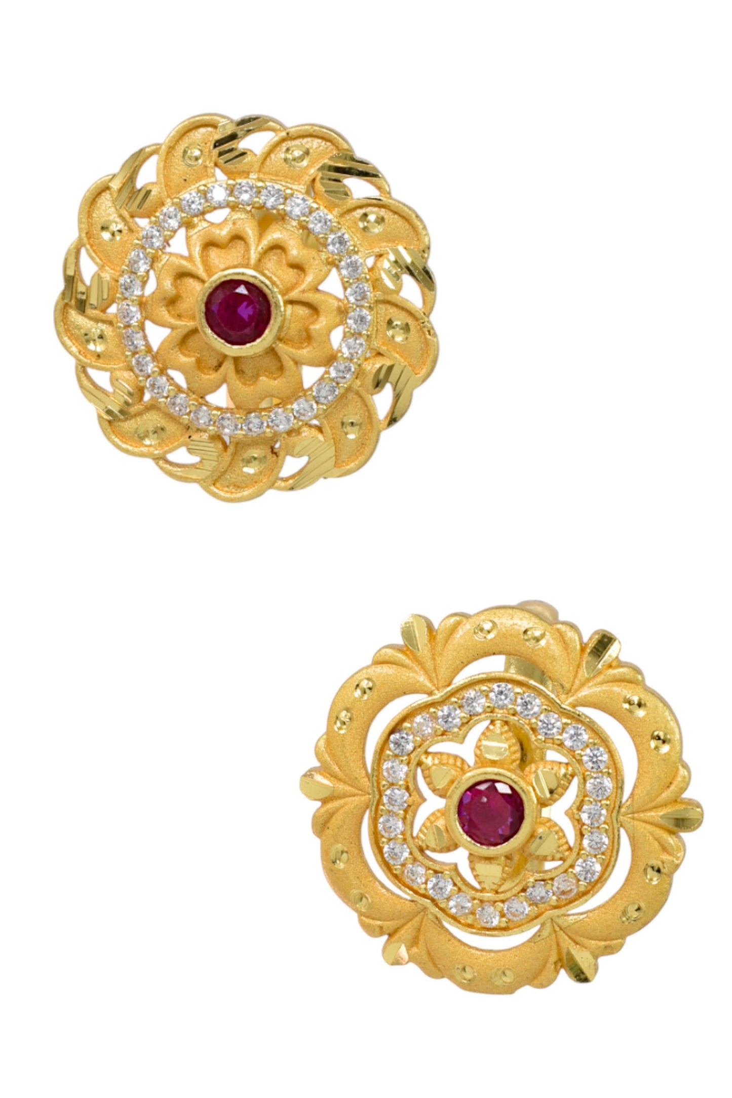 Combo set of 3-Luxury Flower Design Gold Plated AD Ring – Adjustable