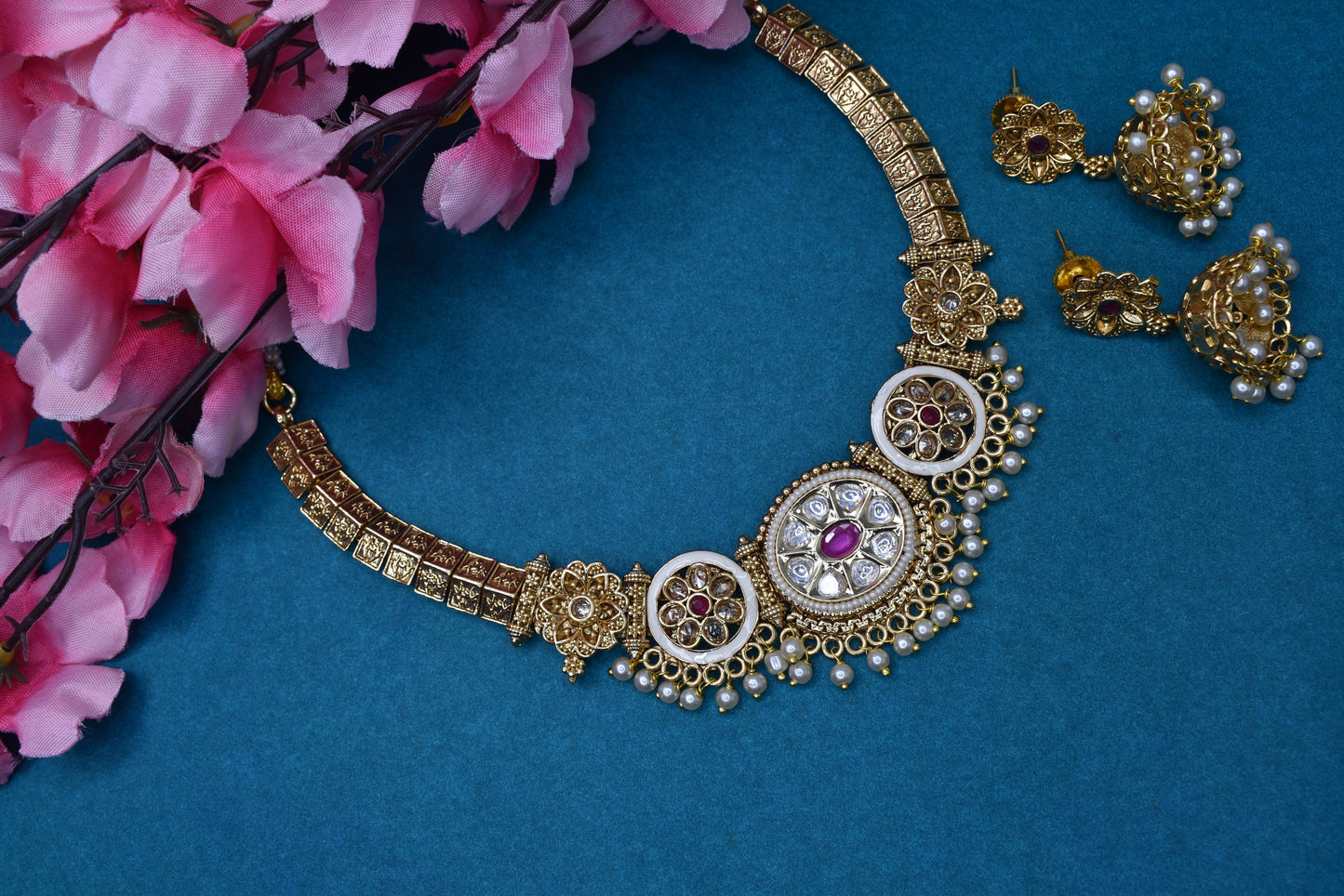 Wedding wear bridal jewelery Partywear necklace jewelry set for women