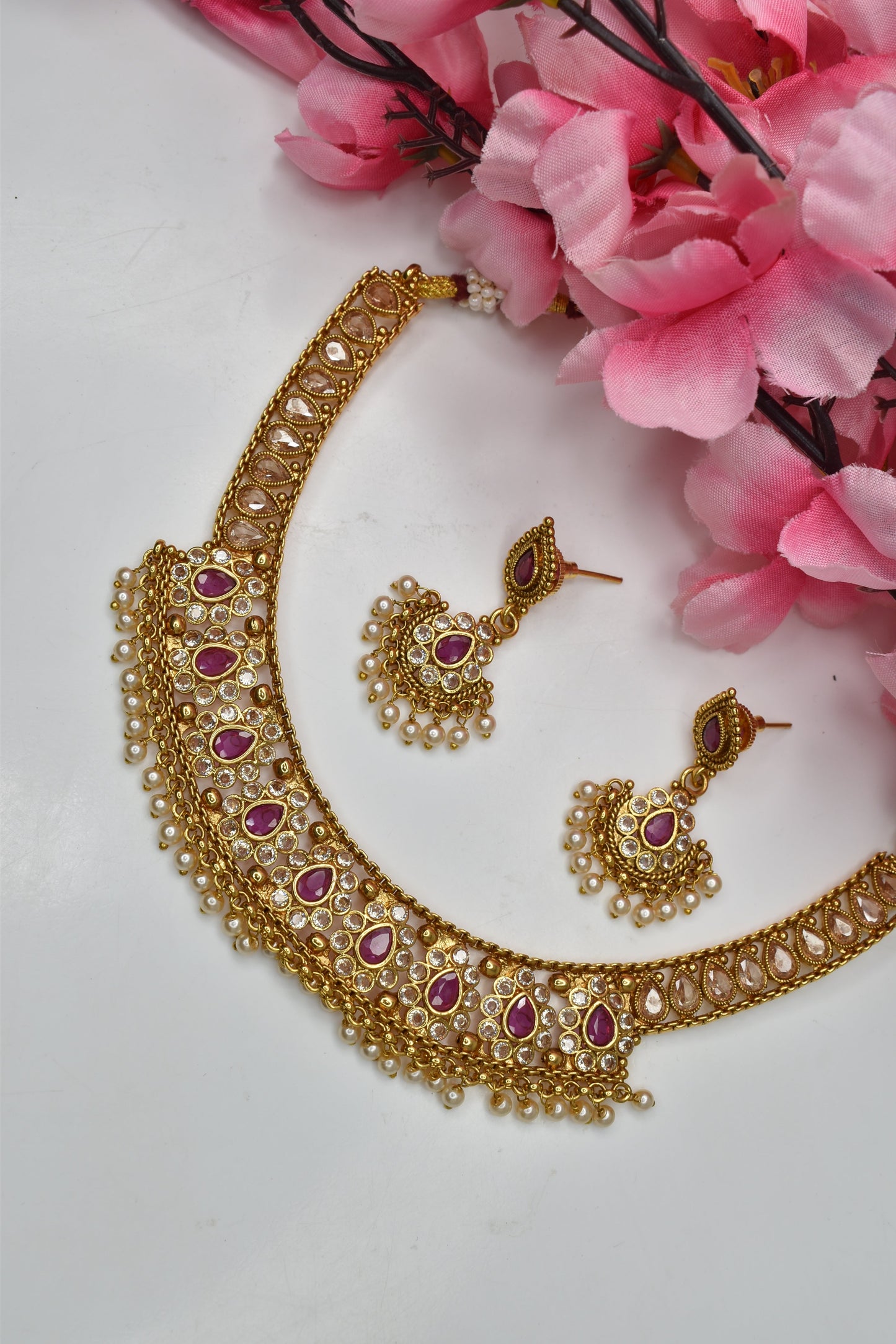 Wedding wear bridal jewelery Partywear necklace jewelry set for women