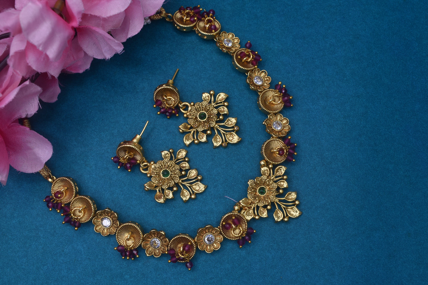 Wedding wear bridal jewelery Partywear necklace jewelry set for women