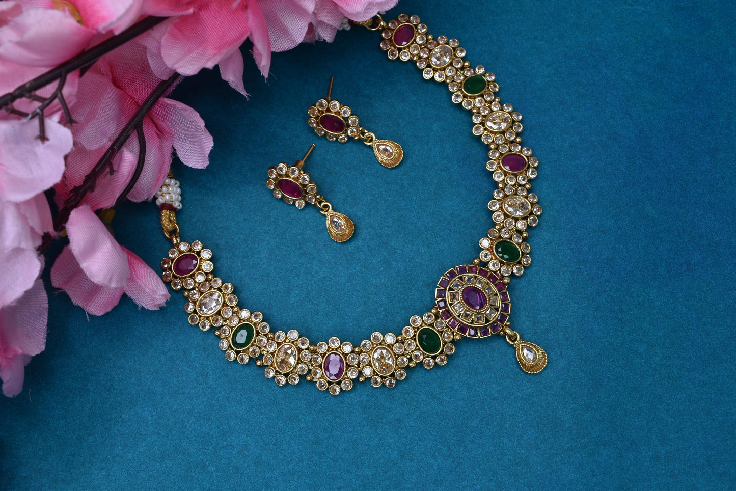 Wedding wear bridal jewelery Partywear necklace jewelry set for women