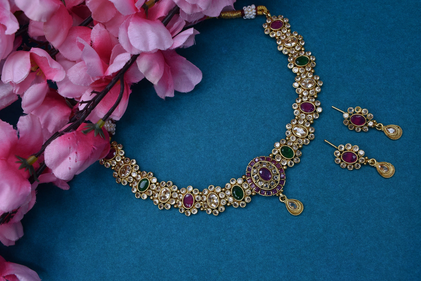 Wedding wear bridal jewelery Partywear necklace jewelry set for women