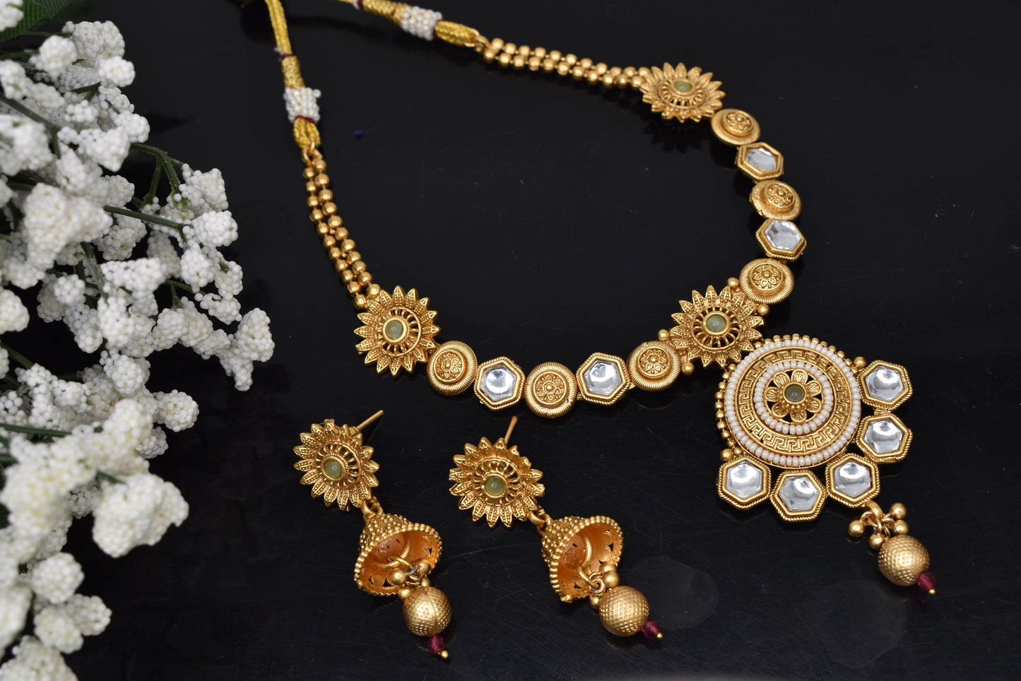 Wedding wear bridal jewelery Partywear necklace jewelry set for women