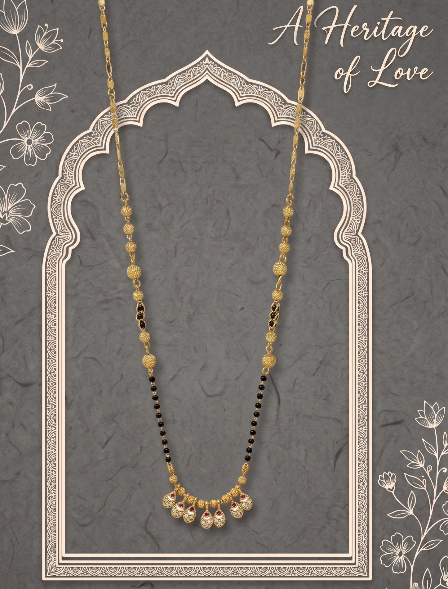 Gold-Toned Stone Studded Mangalsutra with Matching Earrings Combo Set