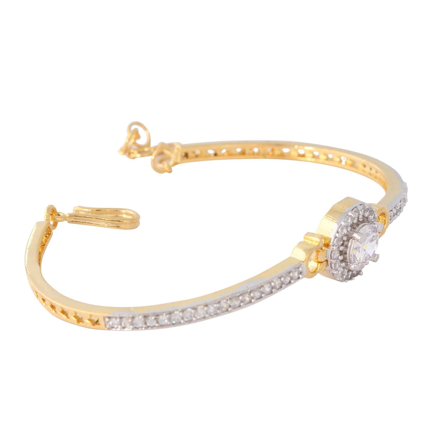 Indian Jewellery from Meira Jewellery:Bracelet,Meira Jewellery Bracelet with CZ diamond Solitaire in Pave Setting for Women