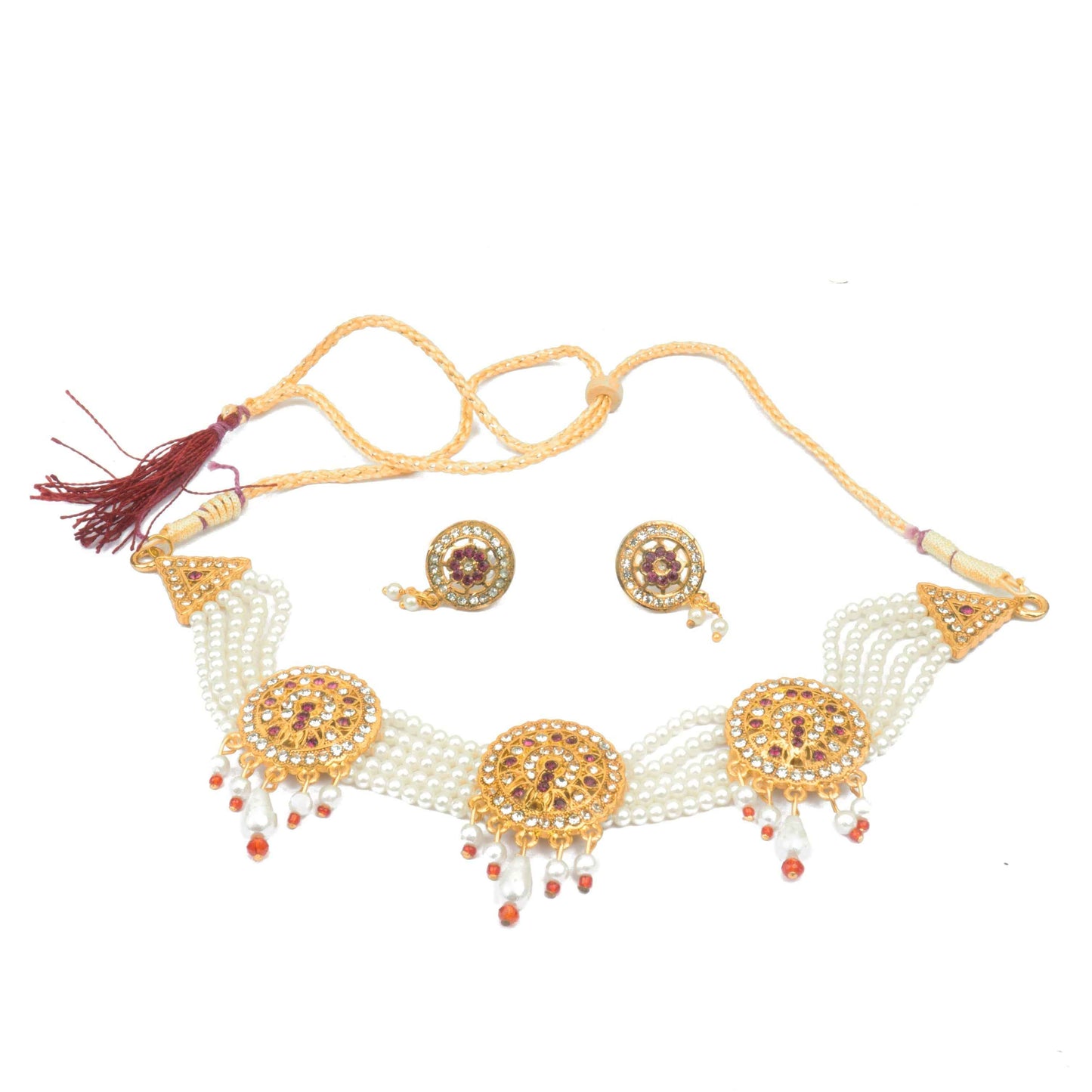 Charming multy color AD Stone Rajasthani Choker Set